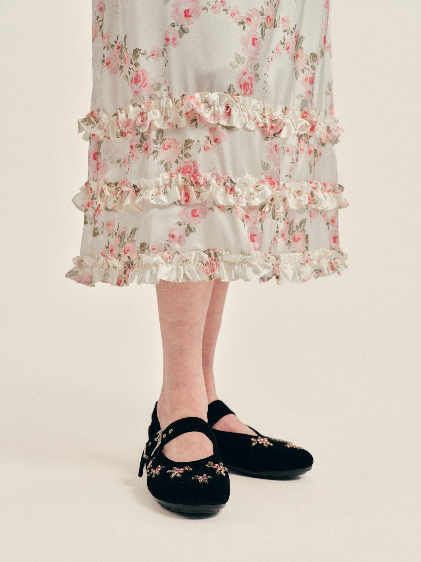 Ruffle Frill Hem Easy Skirt