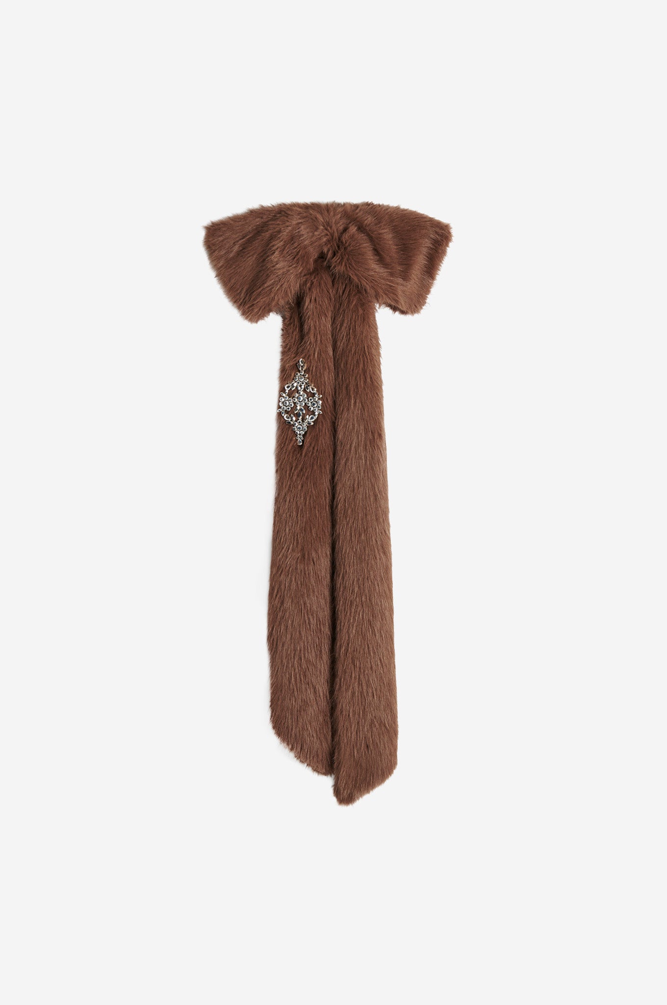 Natural brown mink outlets fur scarf with beautiful ribbon