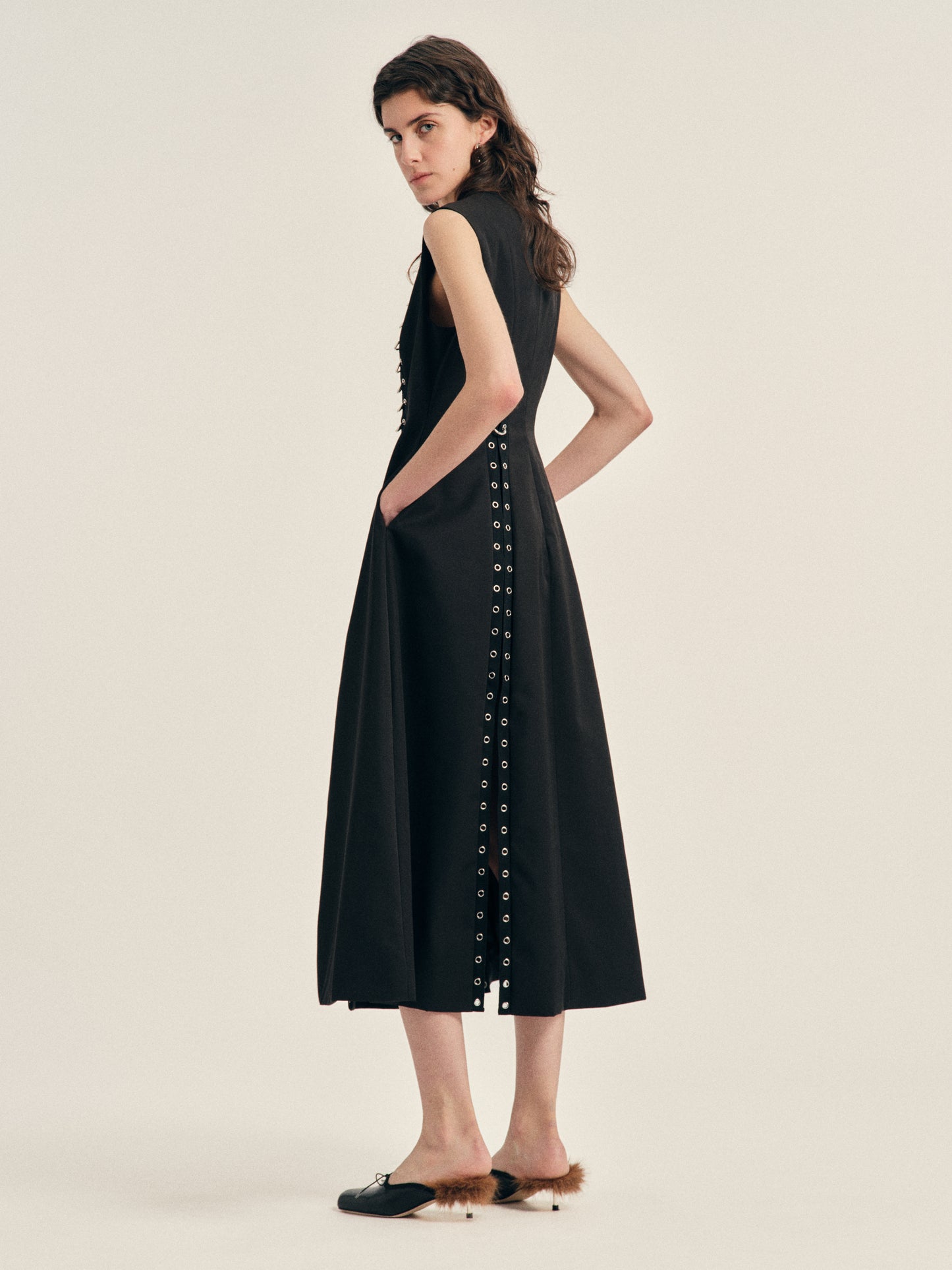 Grommet Ring Sculpt Ripple Dress