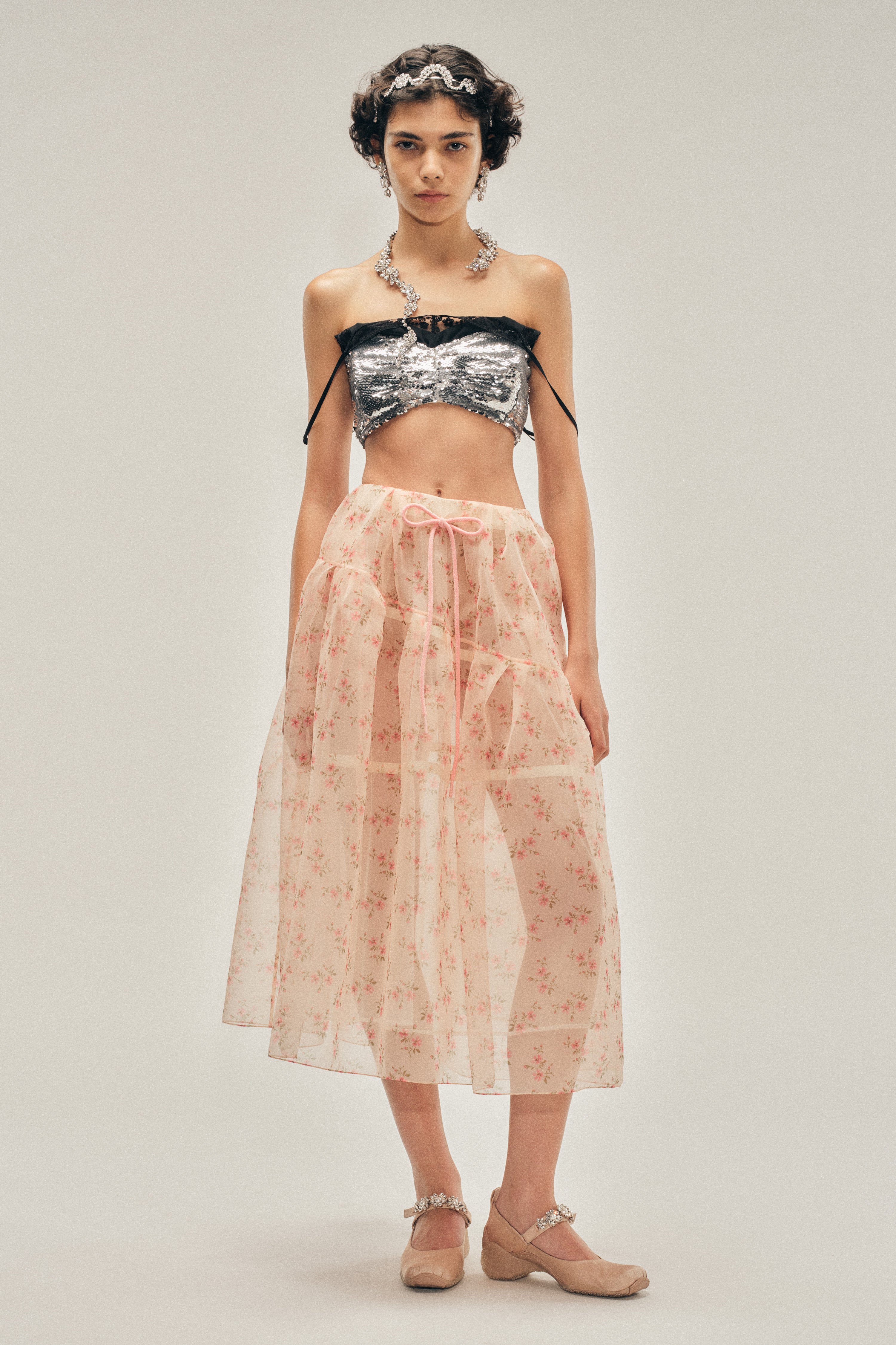 スカート Floral Sheer Overlay Skirt 15102025_SIMONEROCHA_ECOMM_SS2