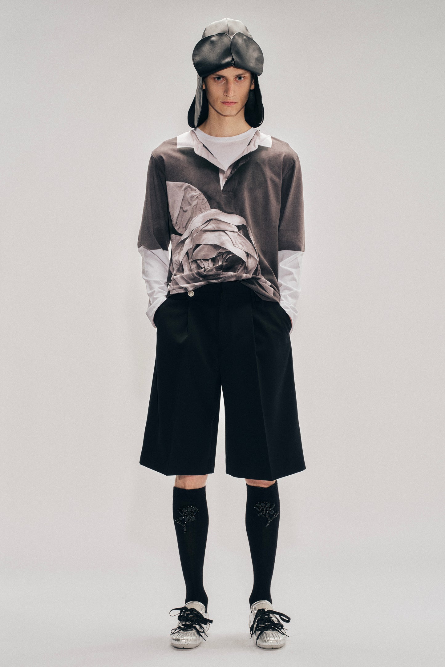 Rose Rugby Trompe L'Oeil Print Long Sleeve T-Shirt