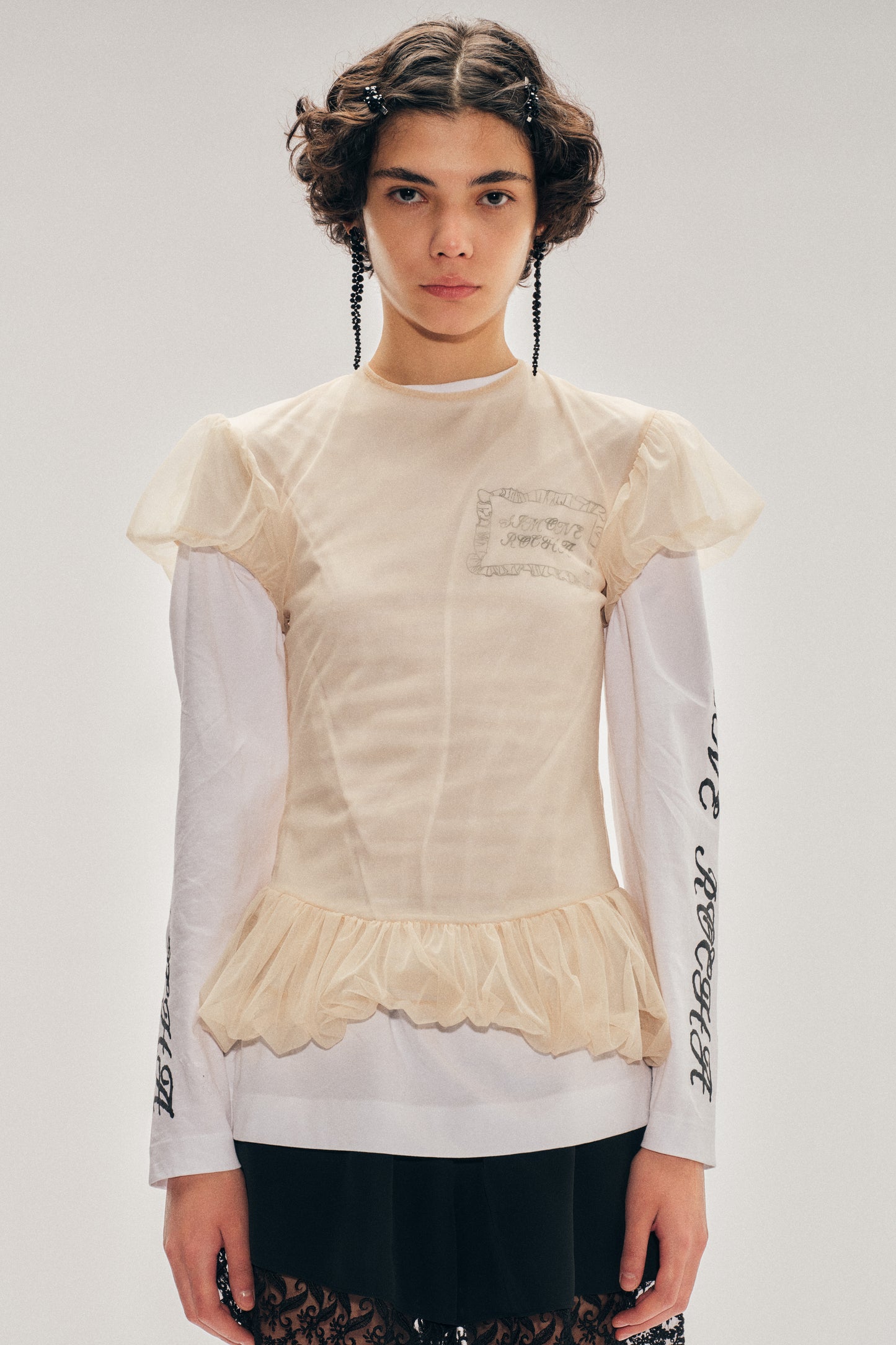 Sheer Ballet Peplum Top