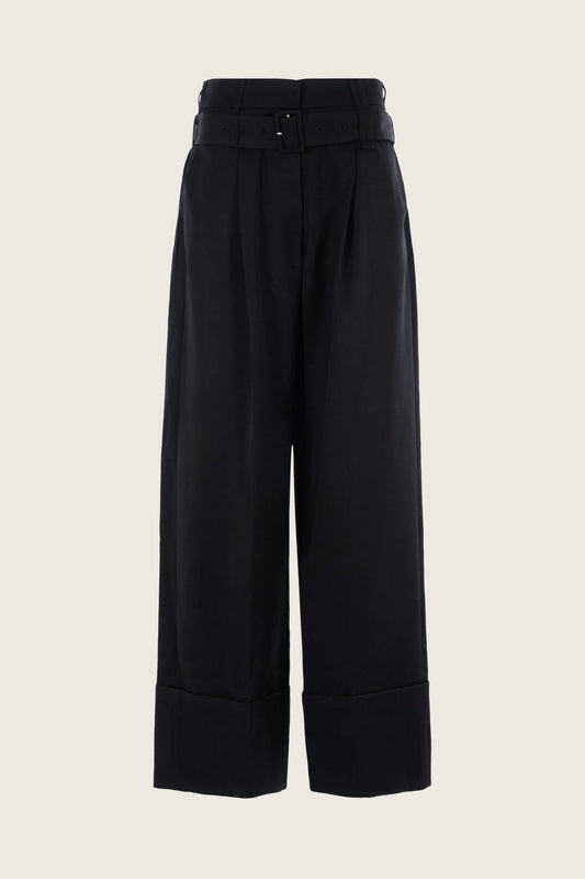 Multi Belt Loop Wide Leg Trousers