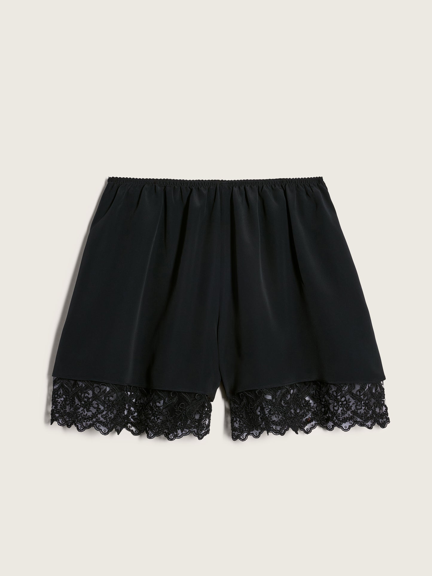 Lace Trim Negligee Shorts
