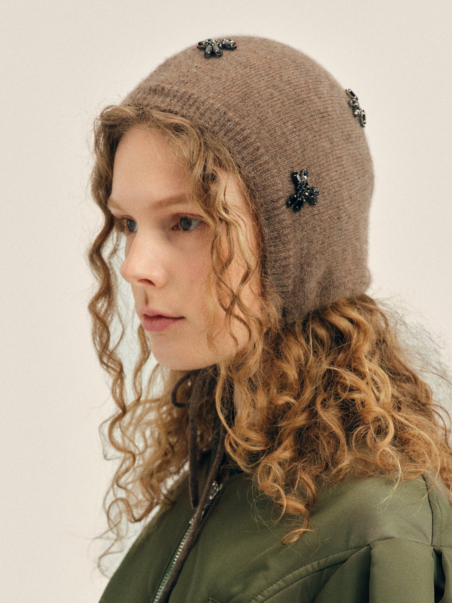 Turbo Embellished Cashmere Bonnet