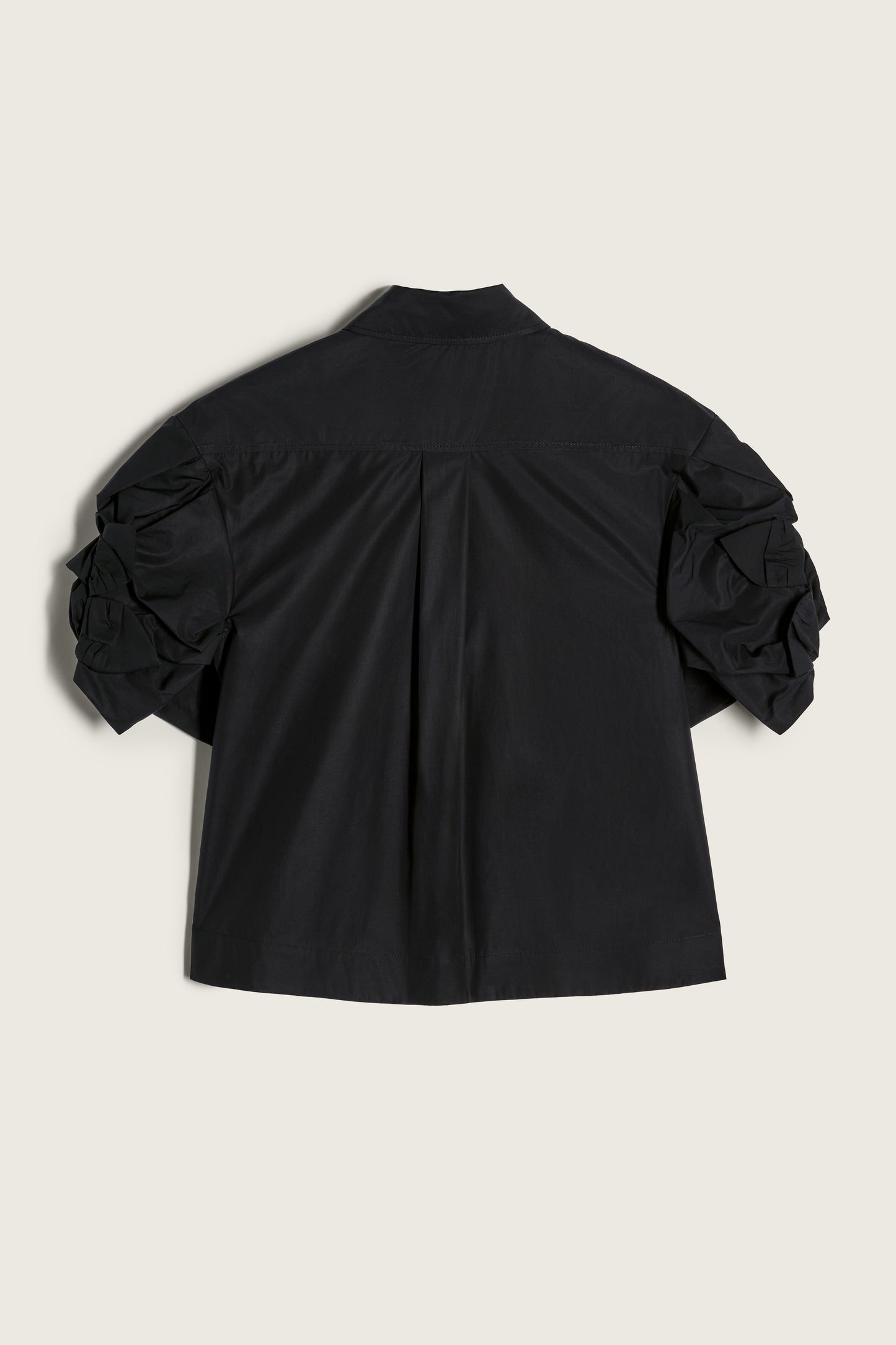 Cropped Rose Puff Sleeve Shirt