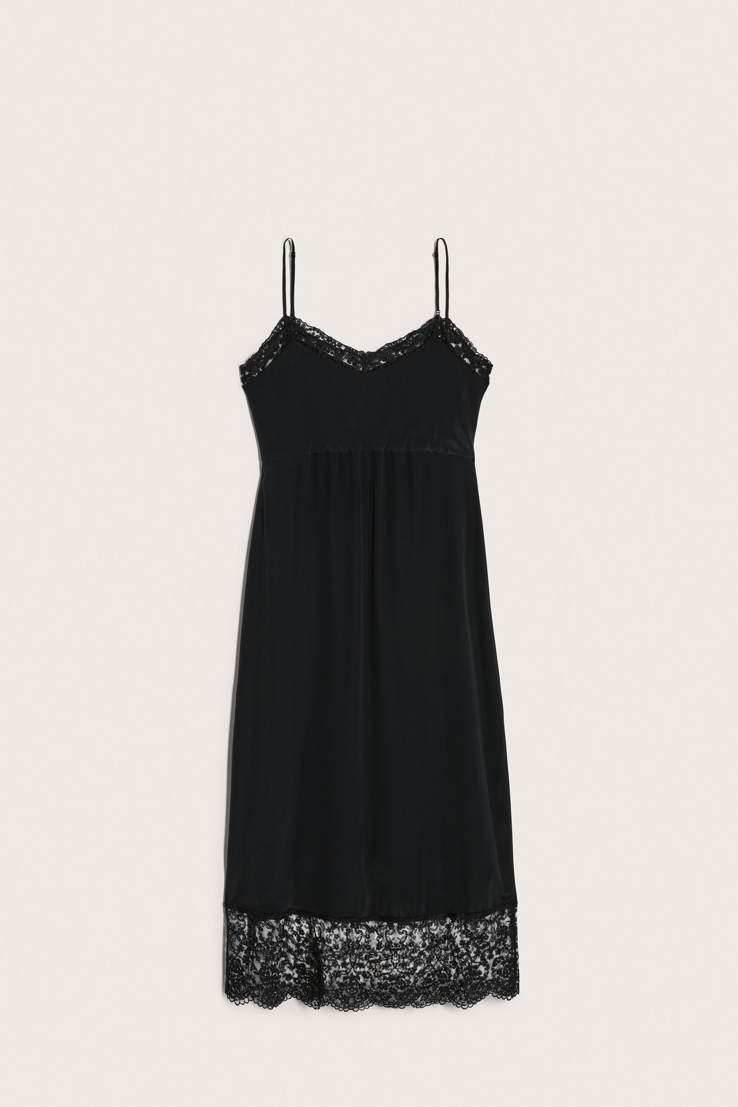 Deep Lace Trim Slip Dress
