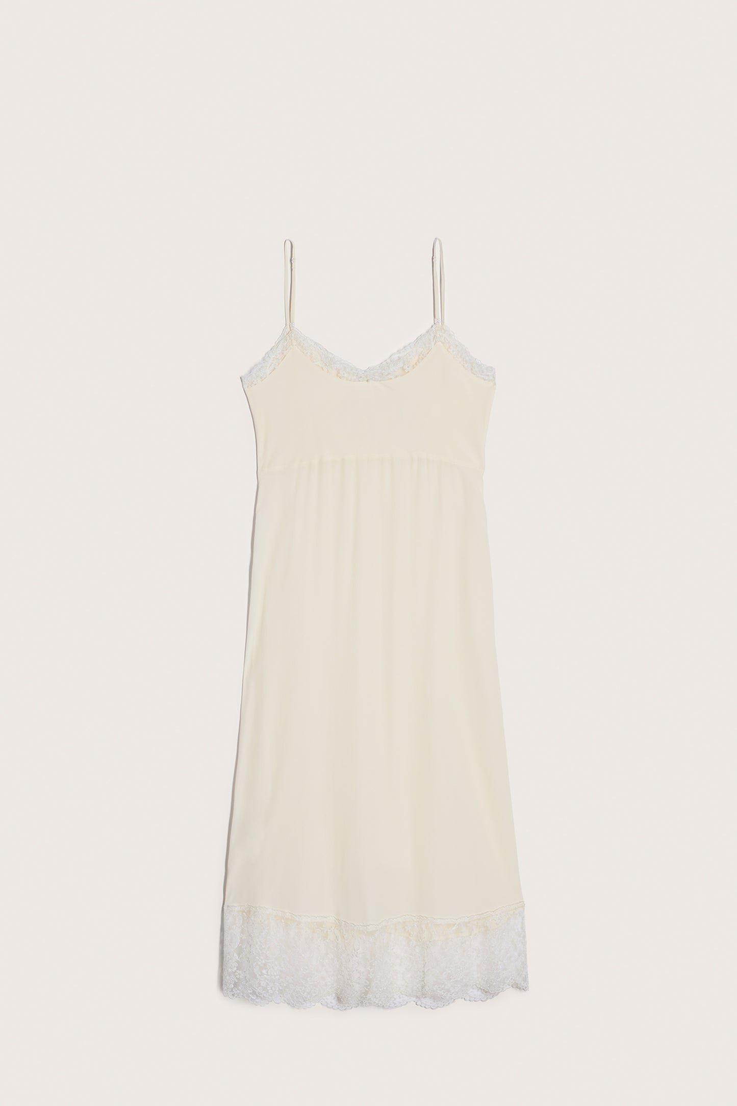 Deep Lace Trim Slip Dress