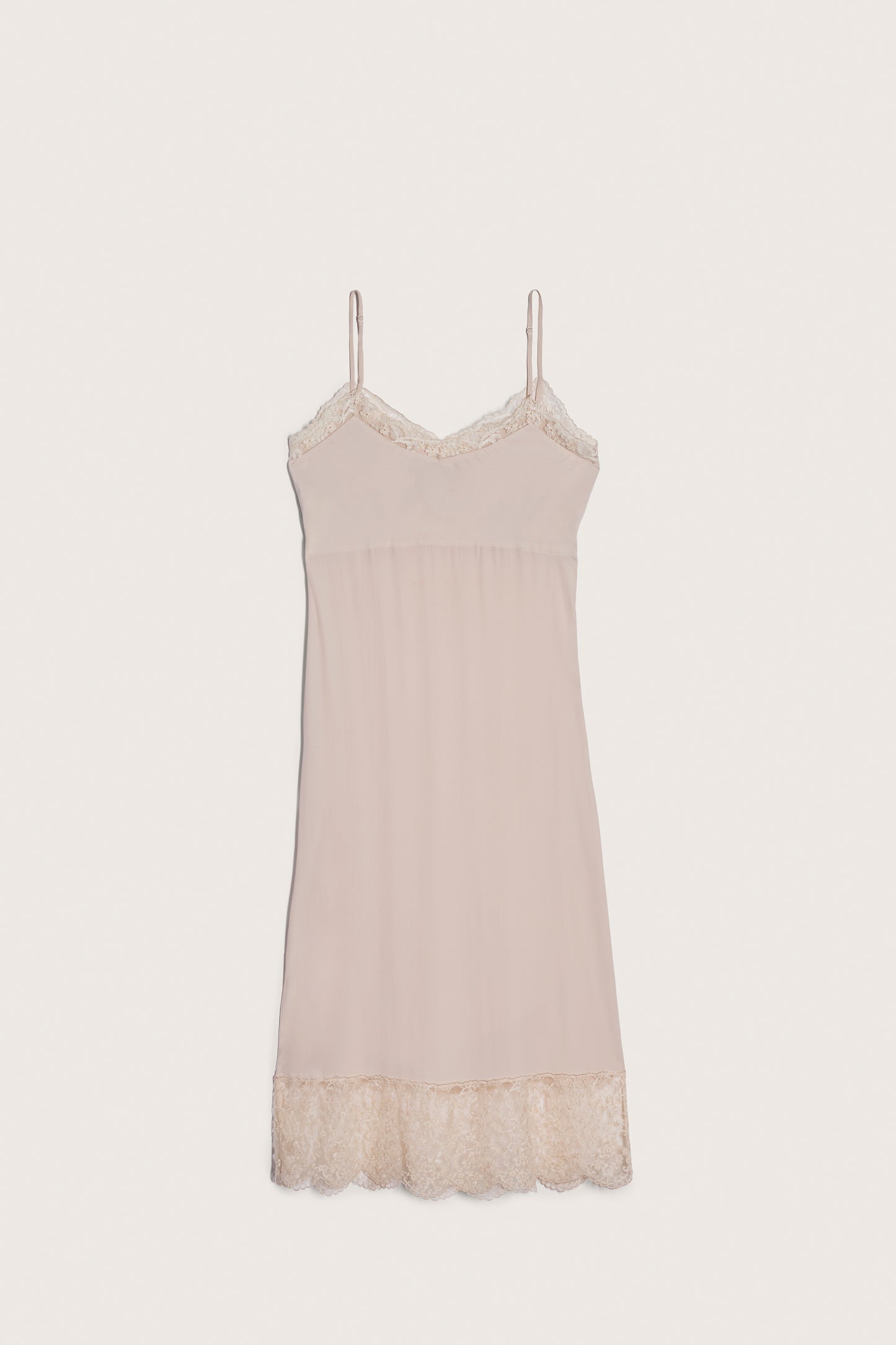 Deep Lace Trim Slip Dress