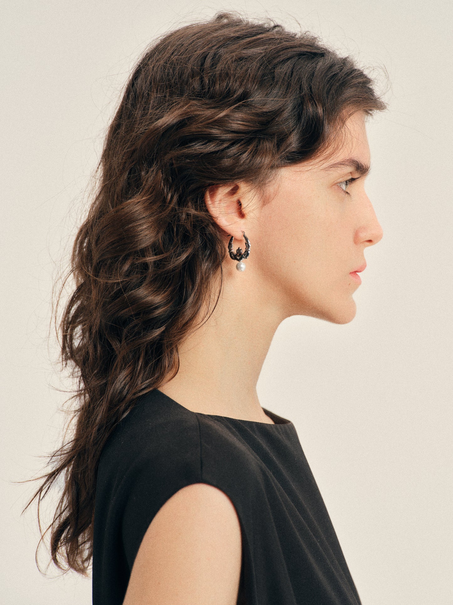 Claddagh & Pearl Hoop Earrings
