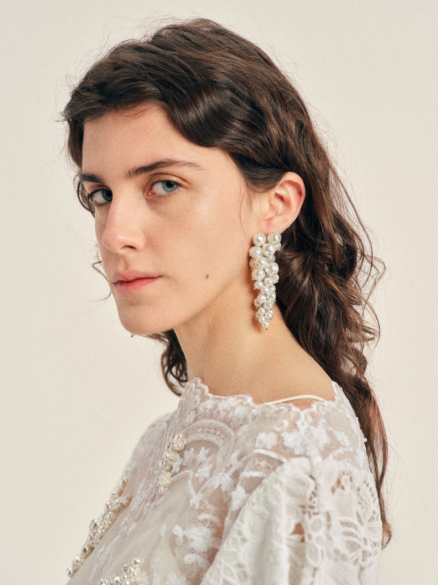 Pearl Cluster Drip Earrings