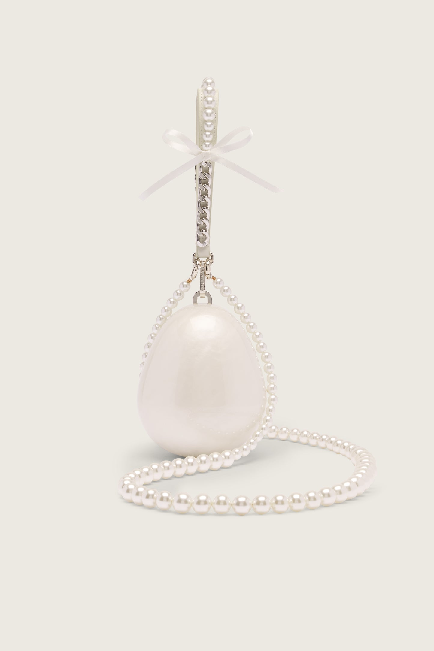 Pearl & Chain Strap Pearl Egg Bag