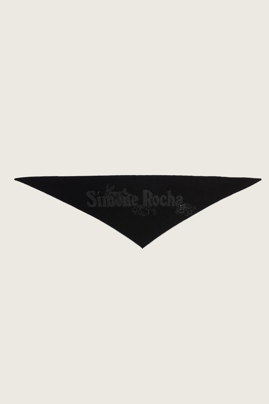 Beaded Graphic Logo Knit Neckerchief