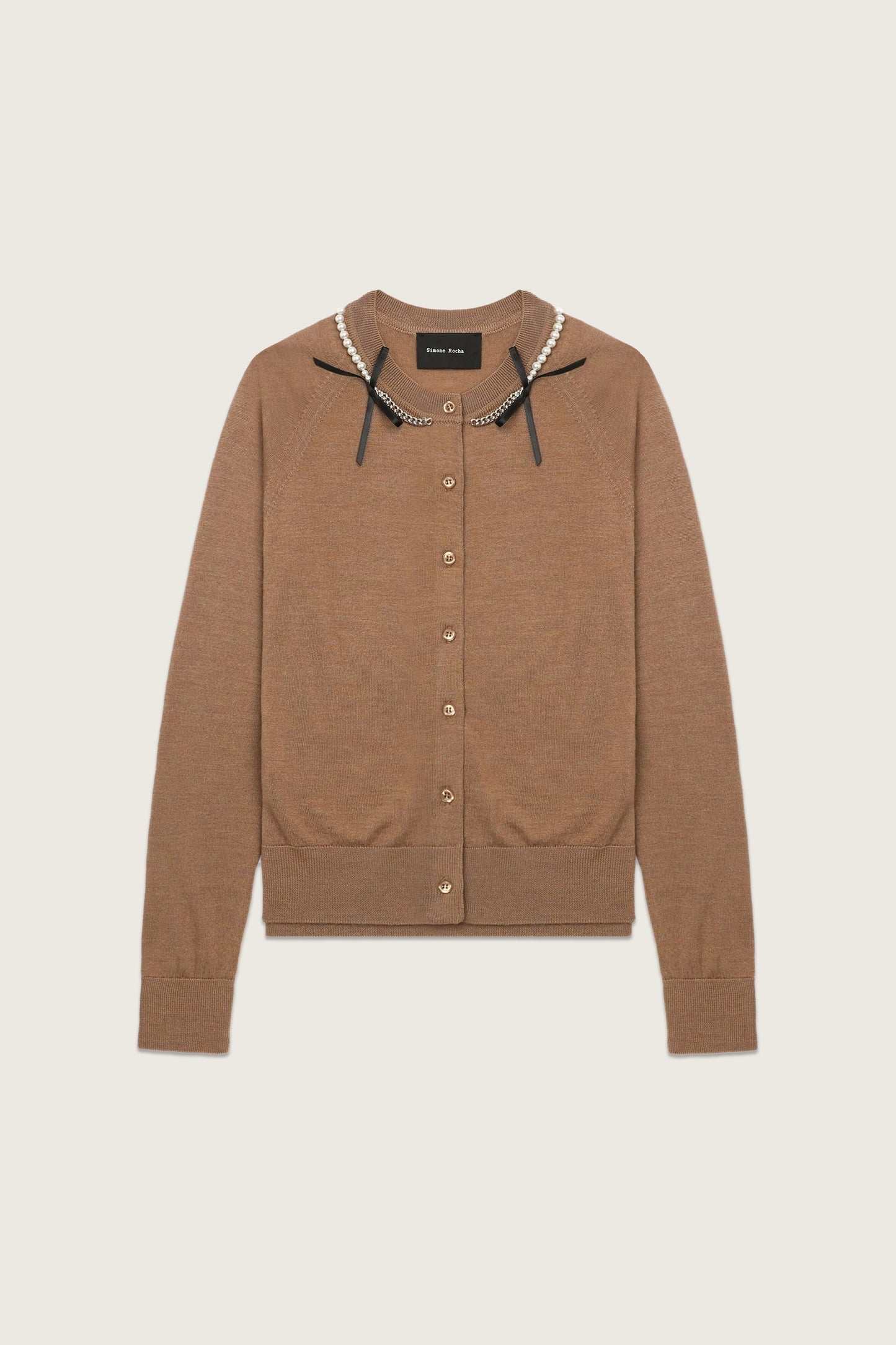 Pearl & Chain Bow Cardigan