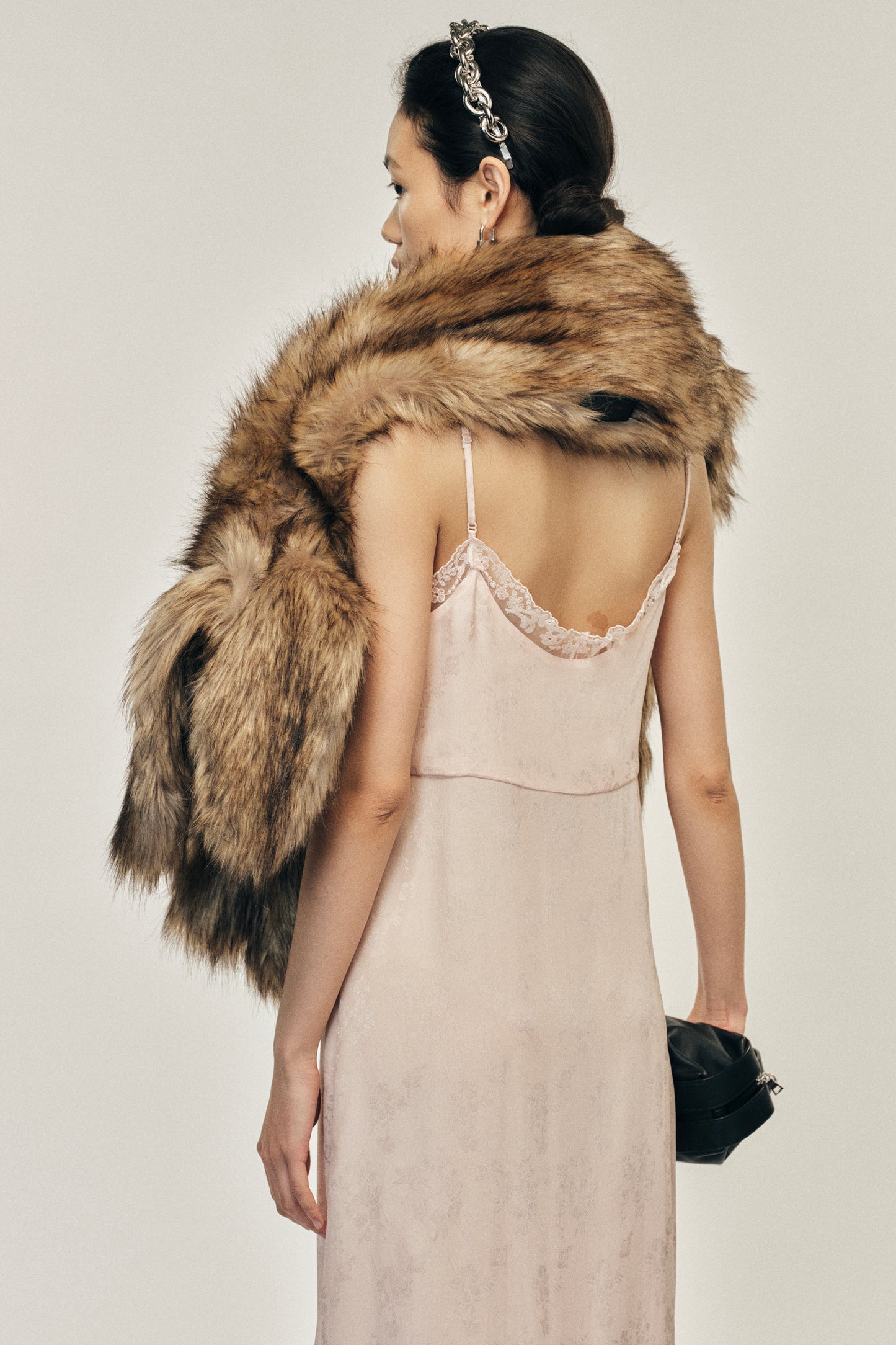 Long Faux Fur Hare Scarf