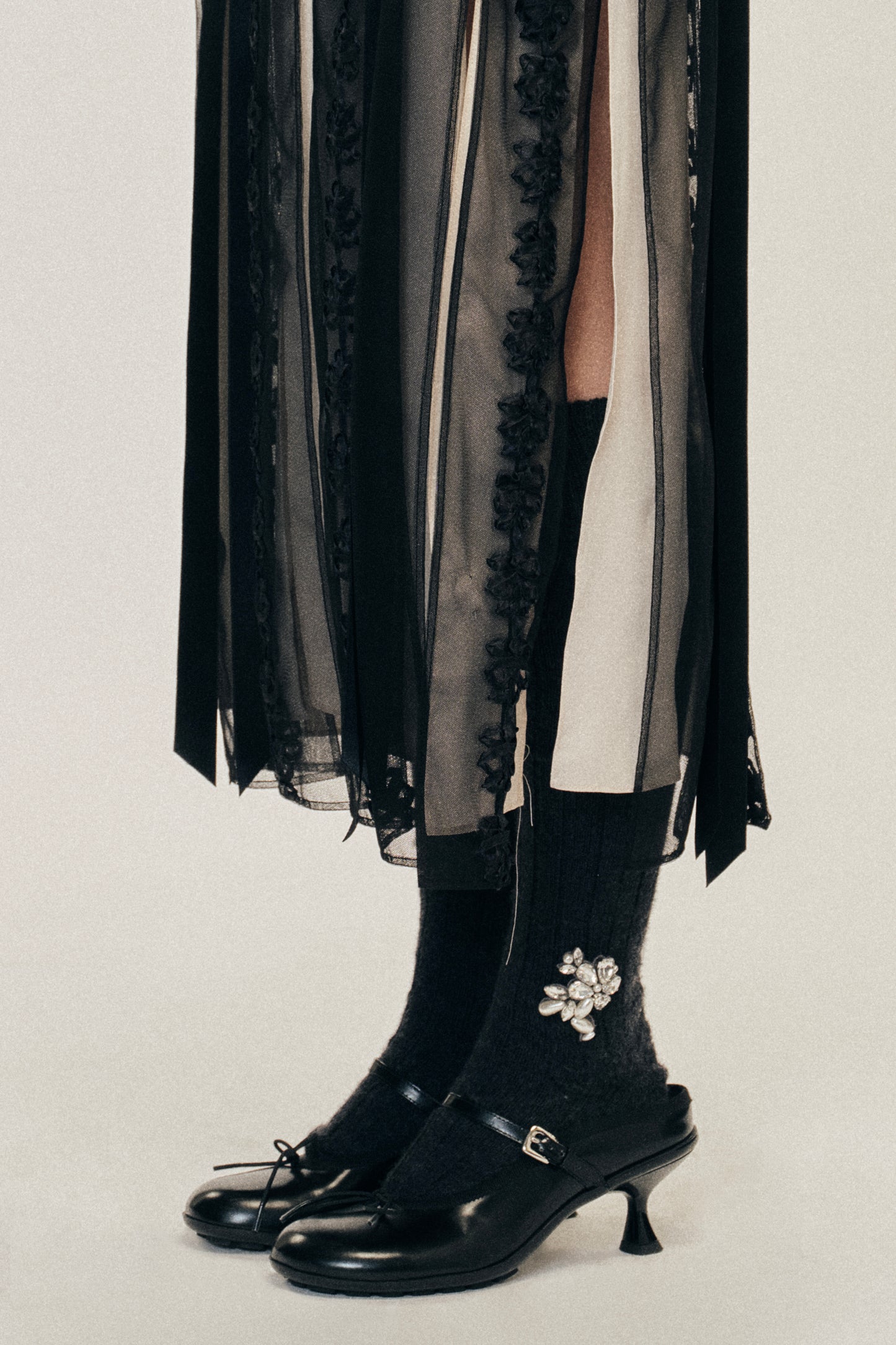 Embellished Rose Knee Socks