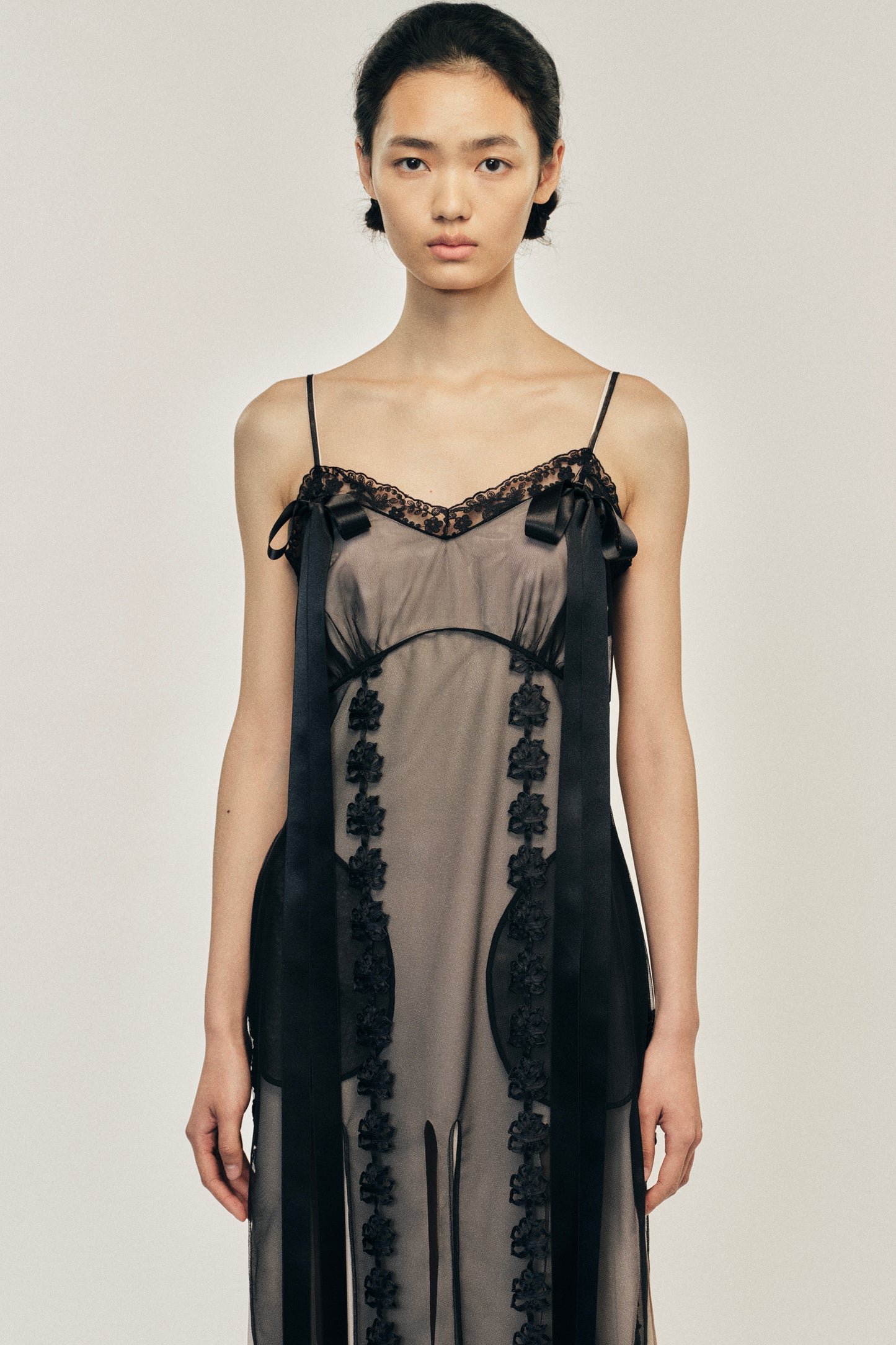 Layered Ribbon Daisy Chain Multi Slit Dress