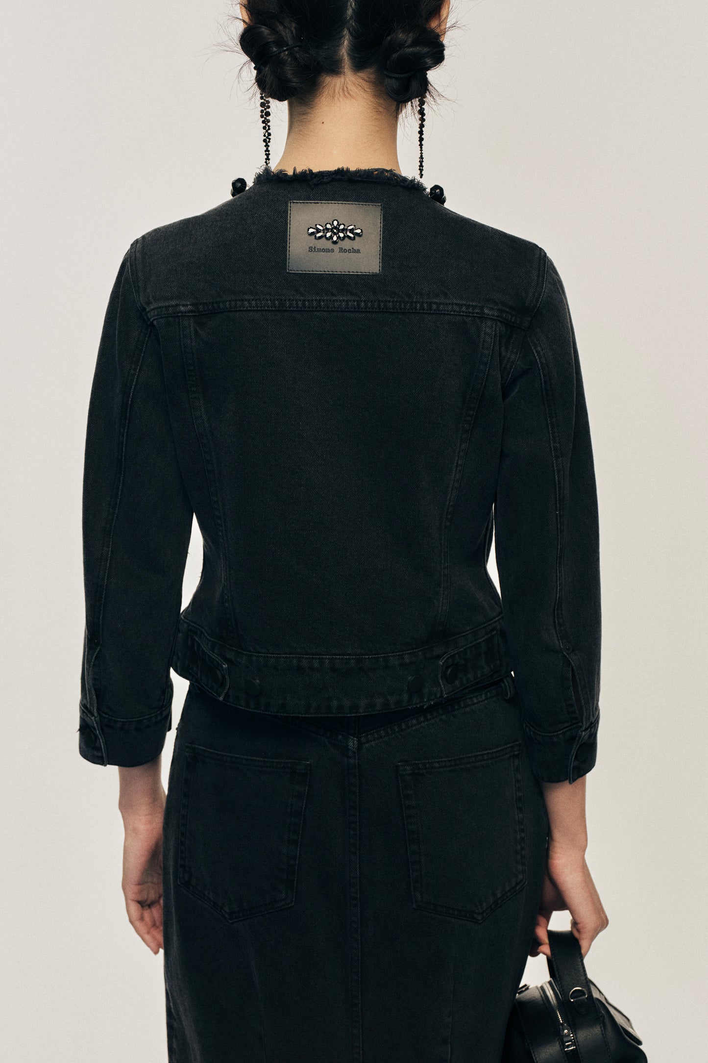 Embellished Fitted Waist Tail Jacket