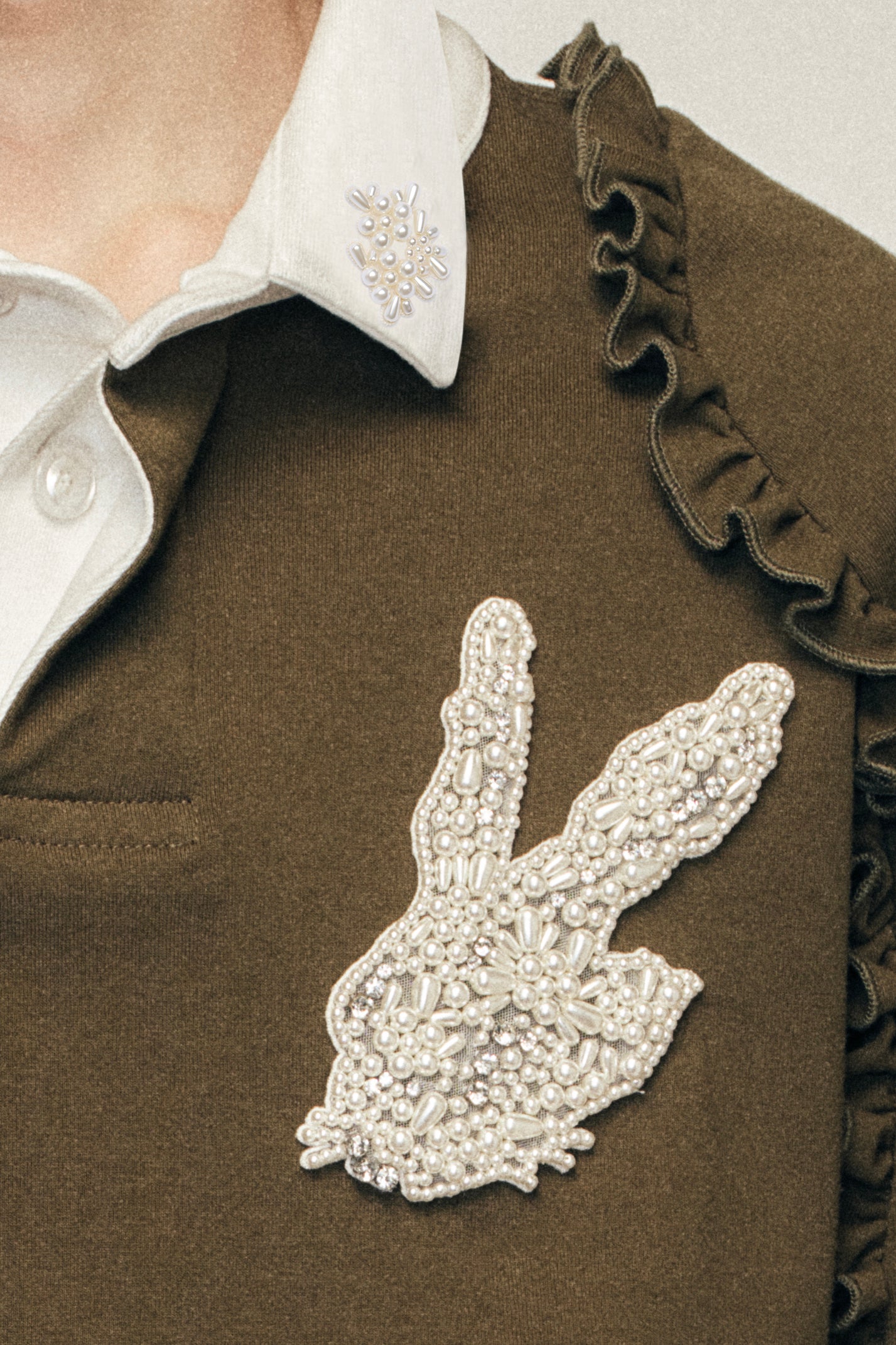 Turbo Embellished Layered Ruffle Rugby Shirt