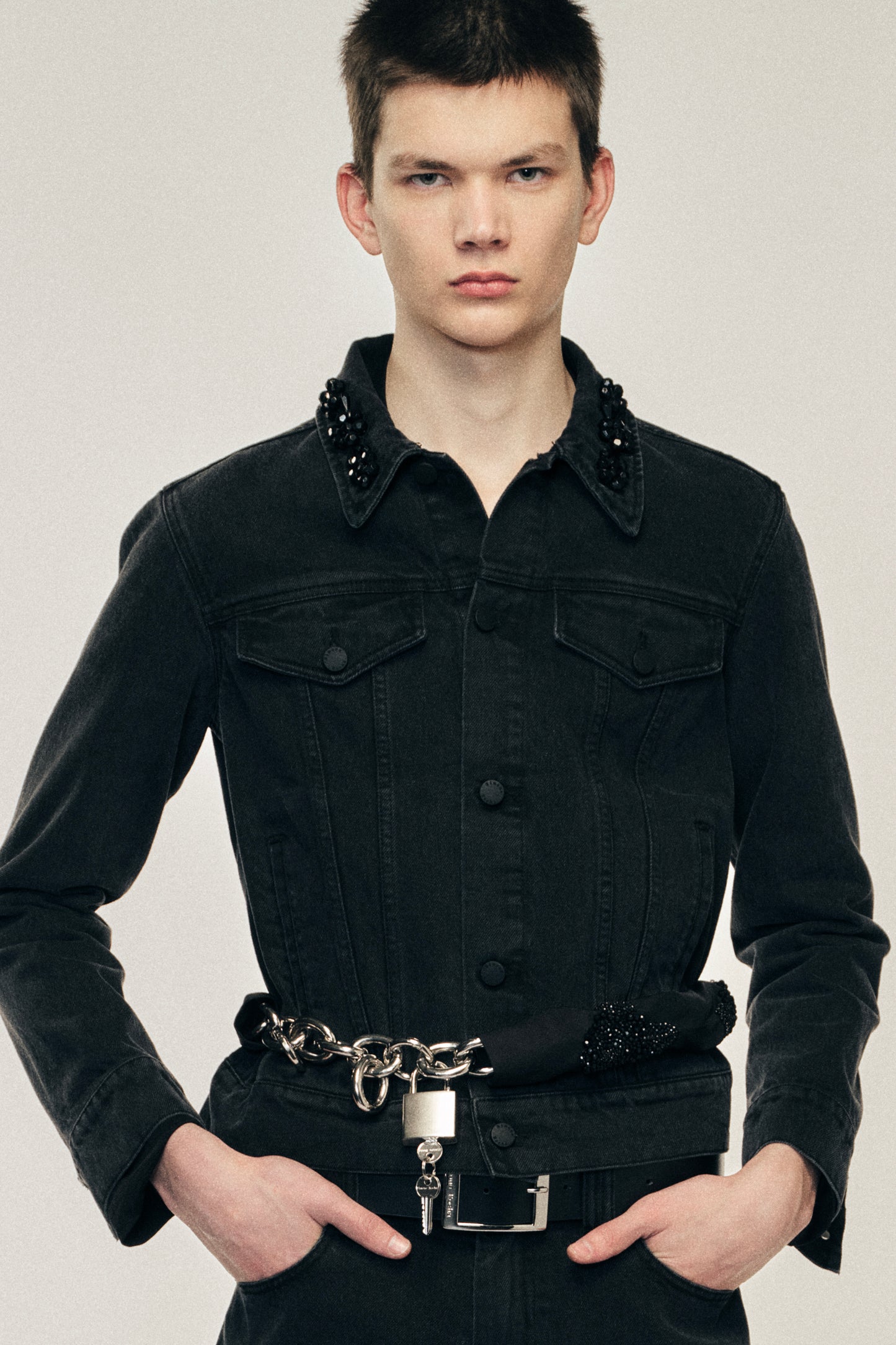 Embellished Fitted Trucker Jacket