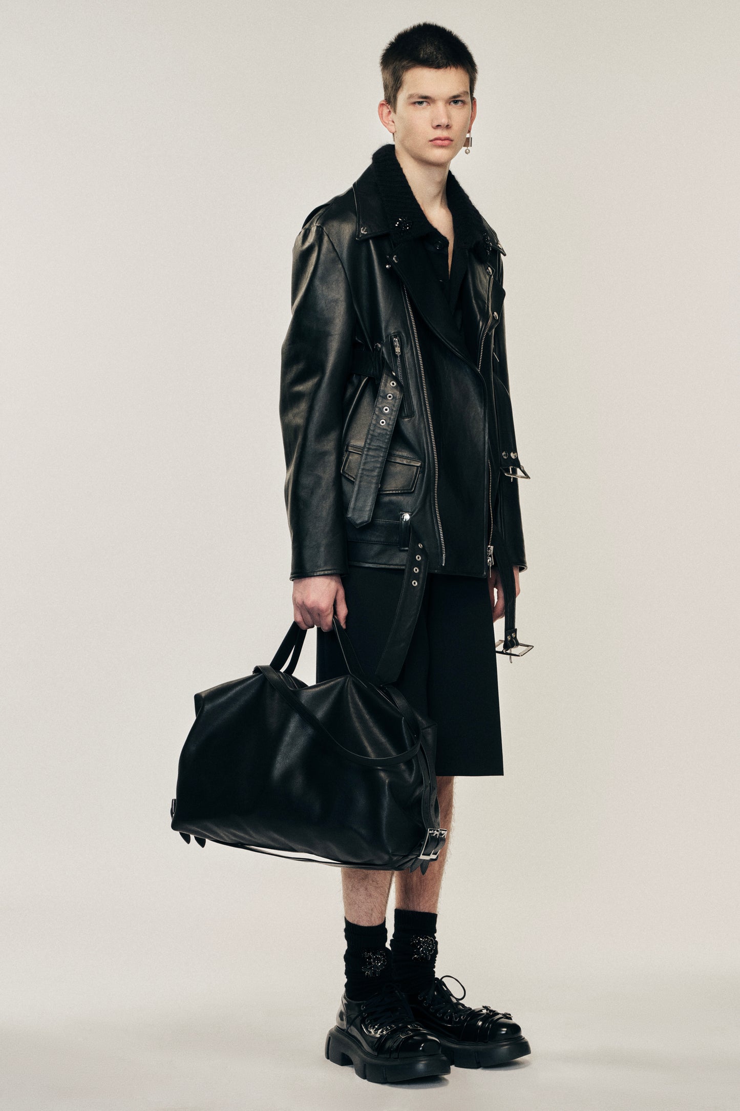 Multi Belt Biker Jacket