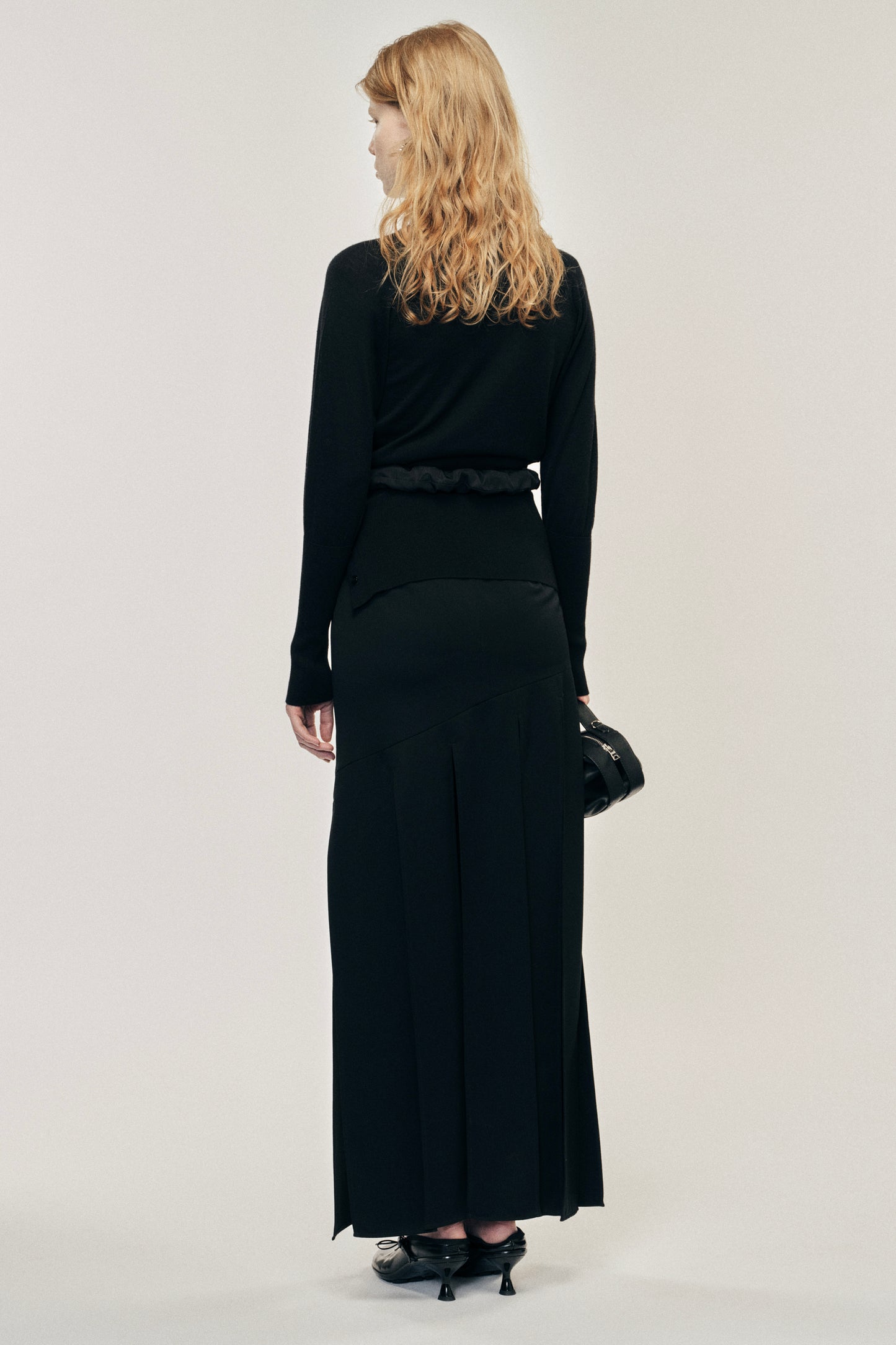 Fitted High Neck Button Placket Jumper