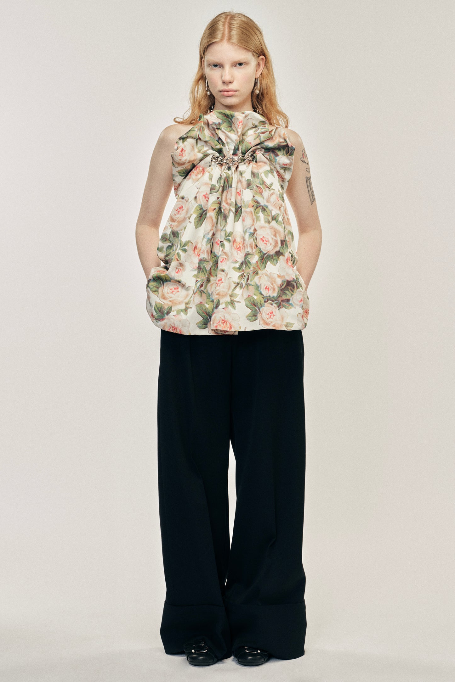 Ruched Duchess Chain Balloon Top