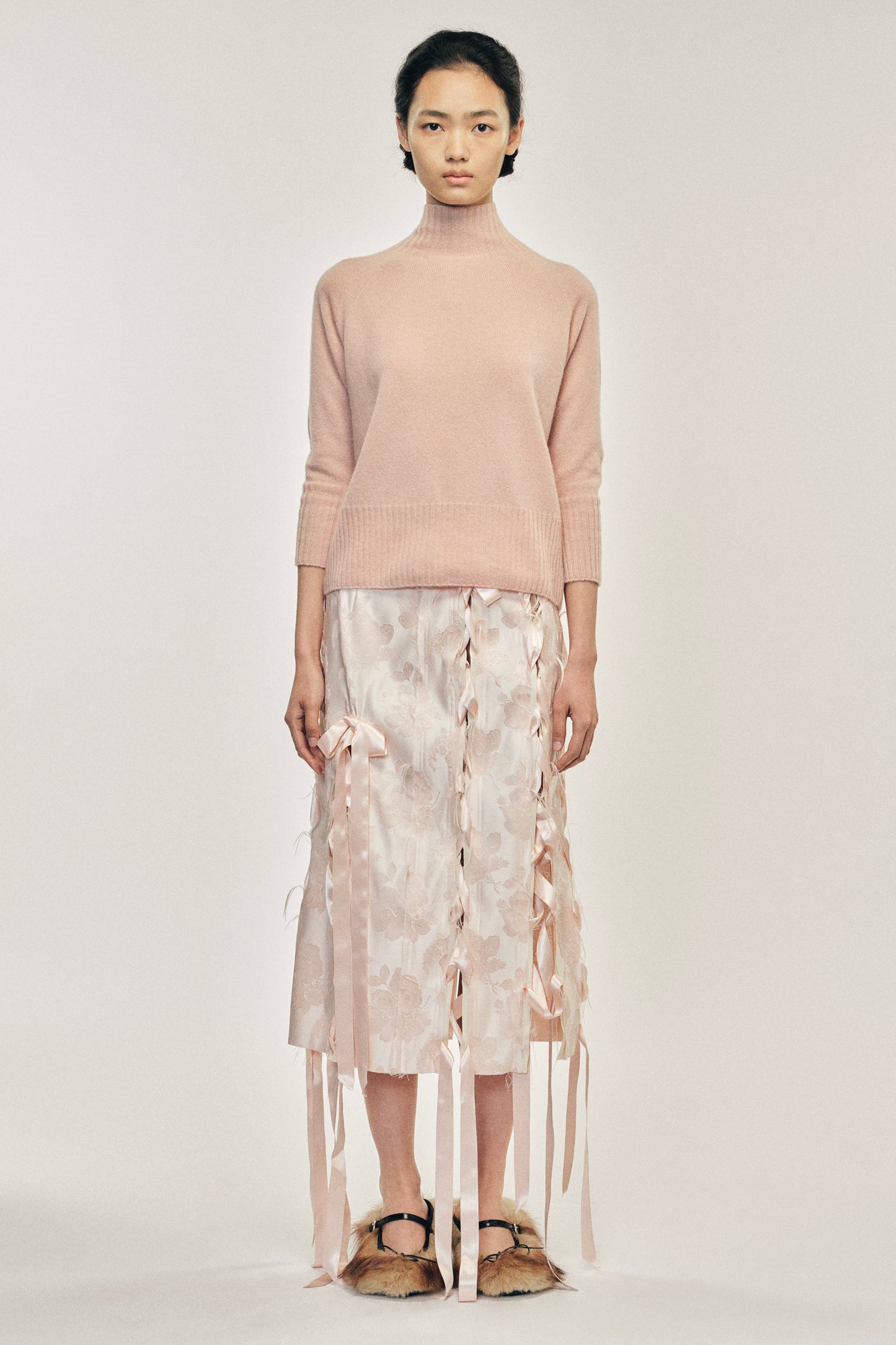 Cashmere Open Back High Neck Jumper