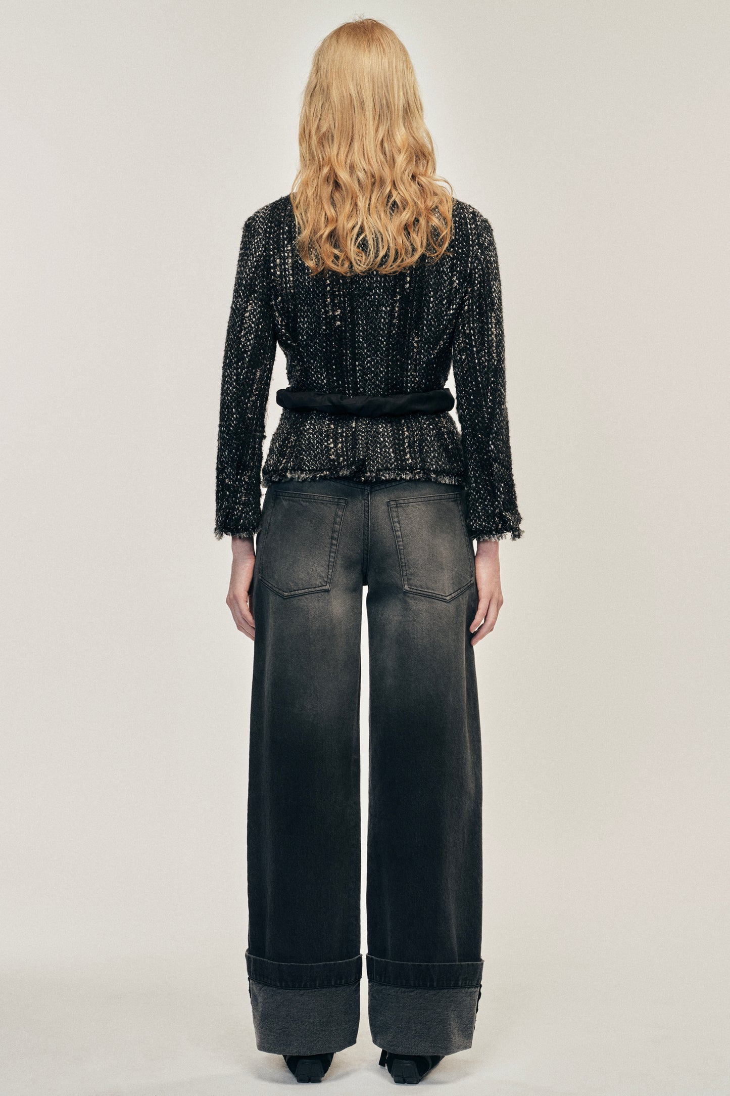 Embellished Sculpted Frill Bust Fray Jacket
