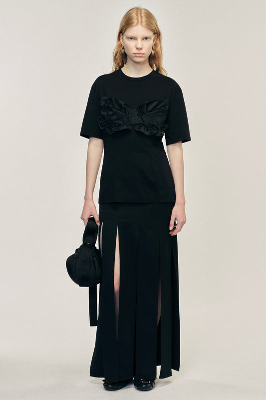 Patchwork Frill Bust Detail T-Shirt