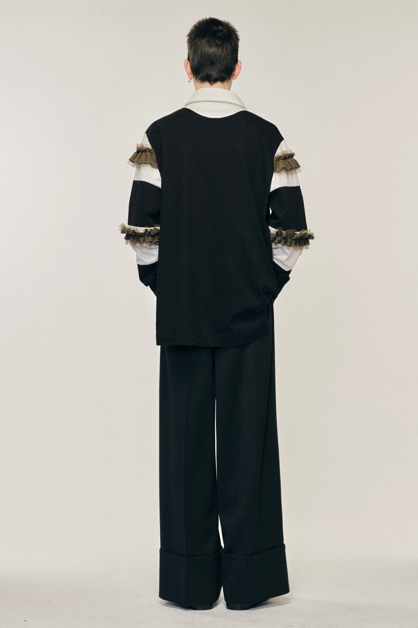 Turbo Embellished Ruffle Rugby Shirt
