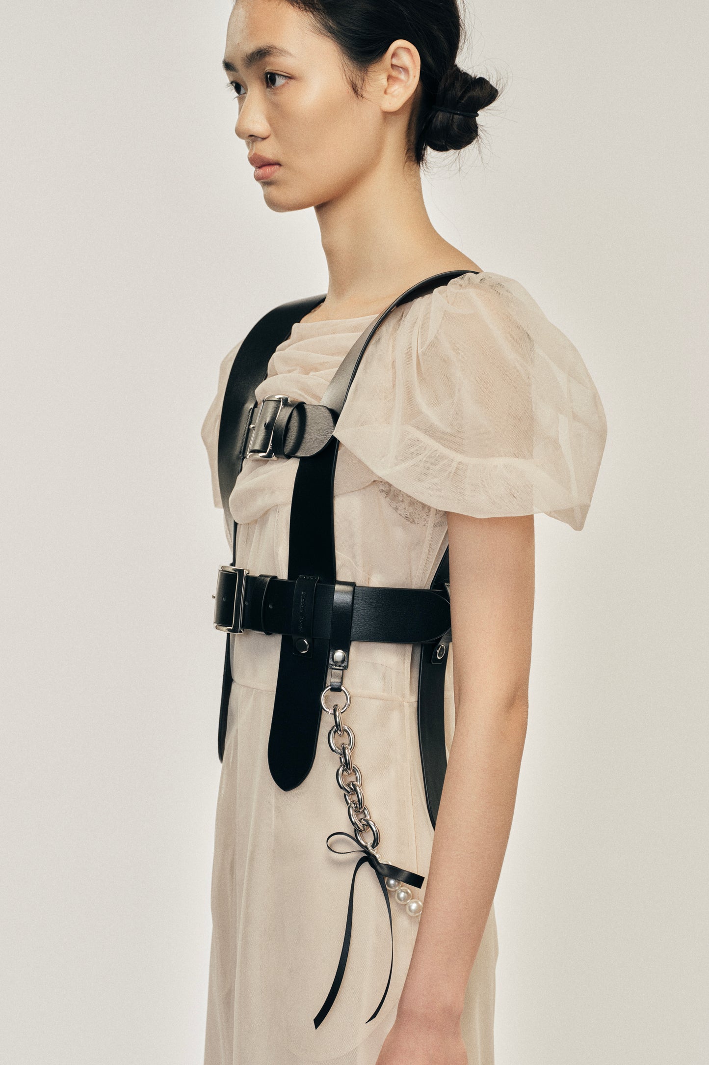 Pearl Chain Leather Harness
