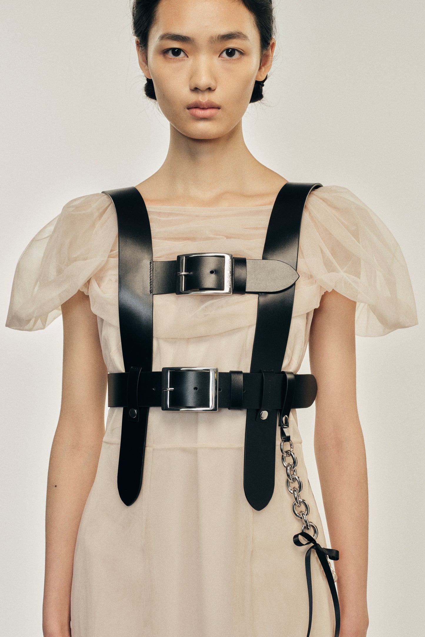 Pearl Chain Leather Harness