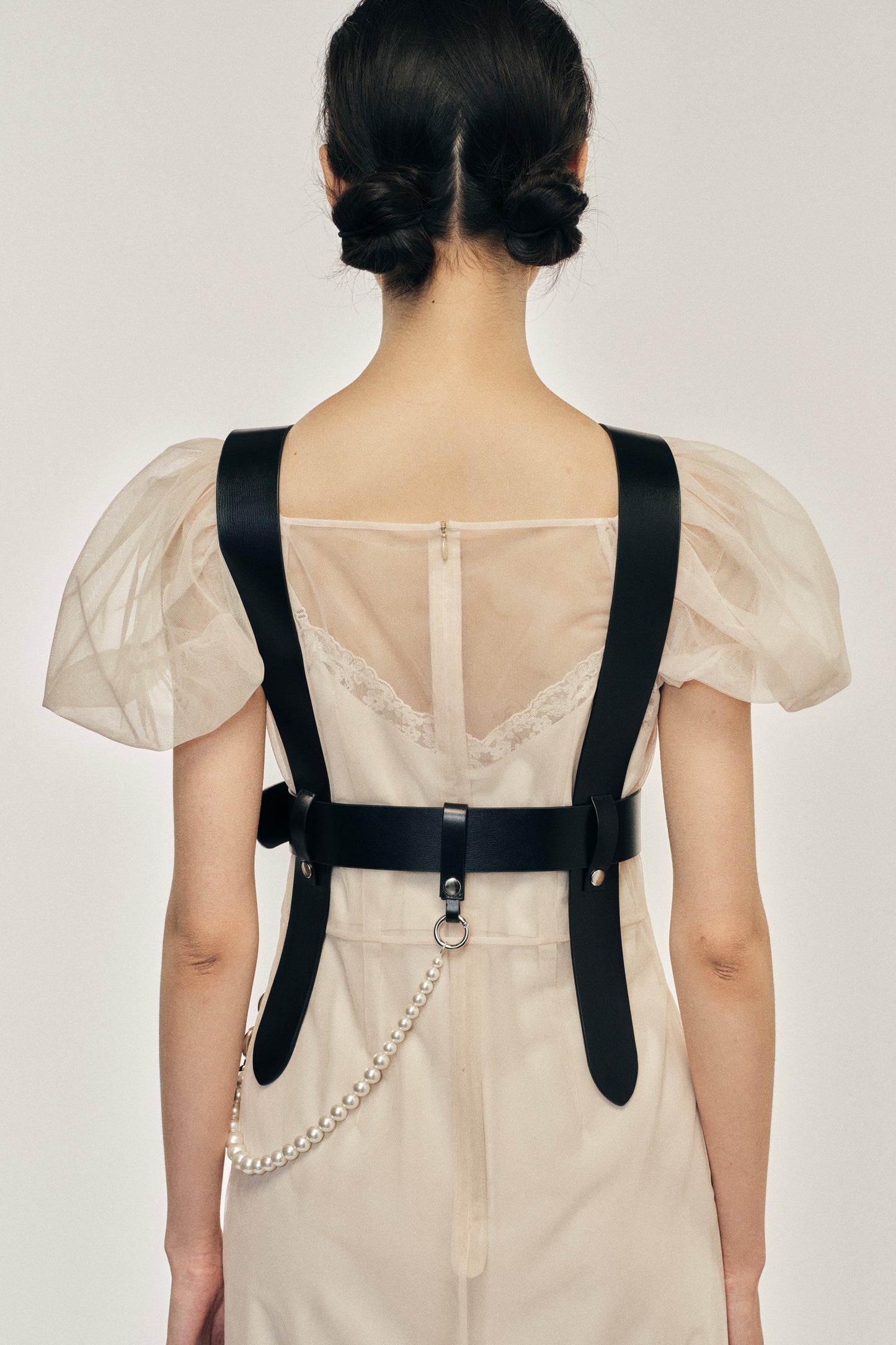 Pearl Chain Leather Harness