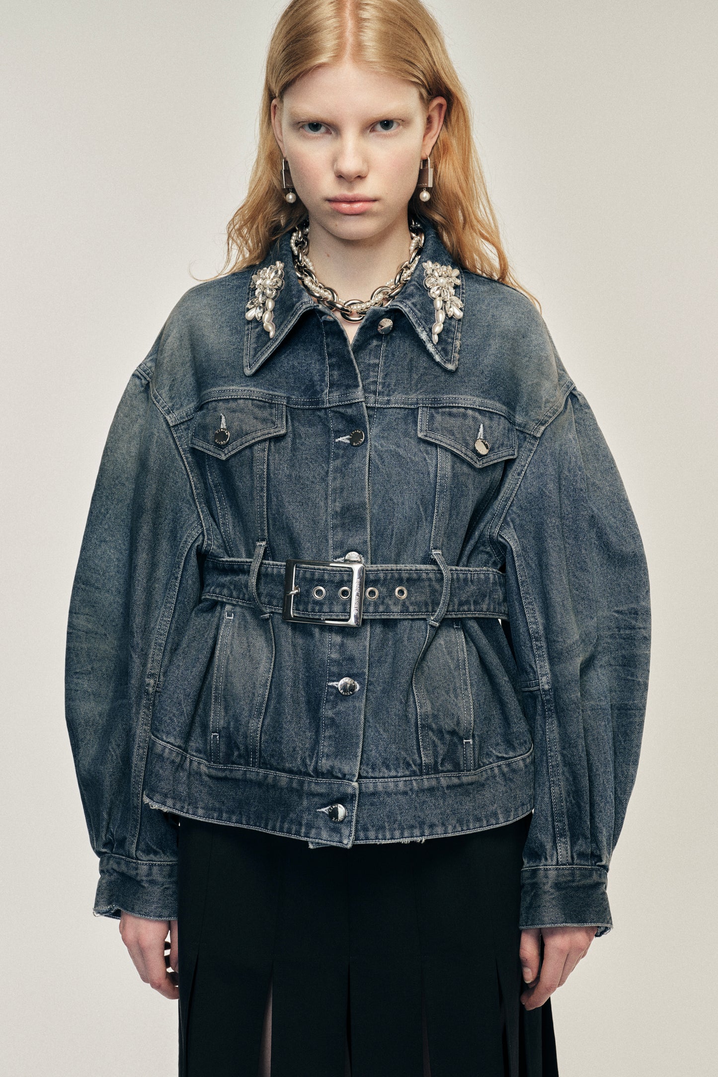 Turbo Embellished Sculpted Belt Detail Jacket
