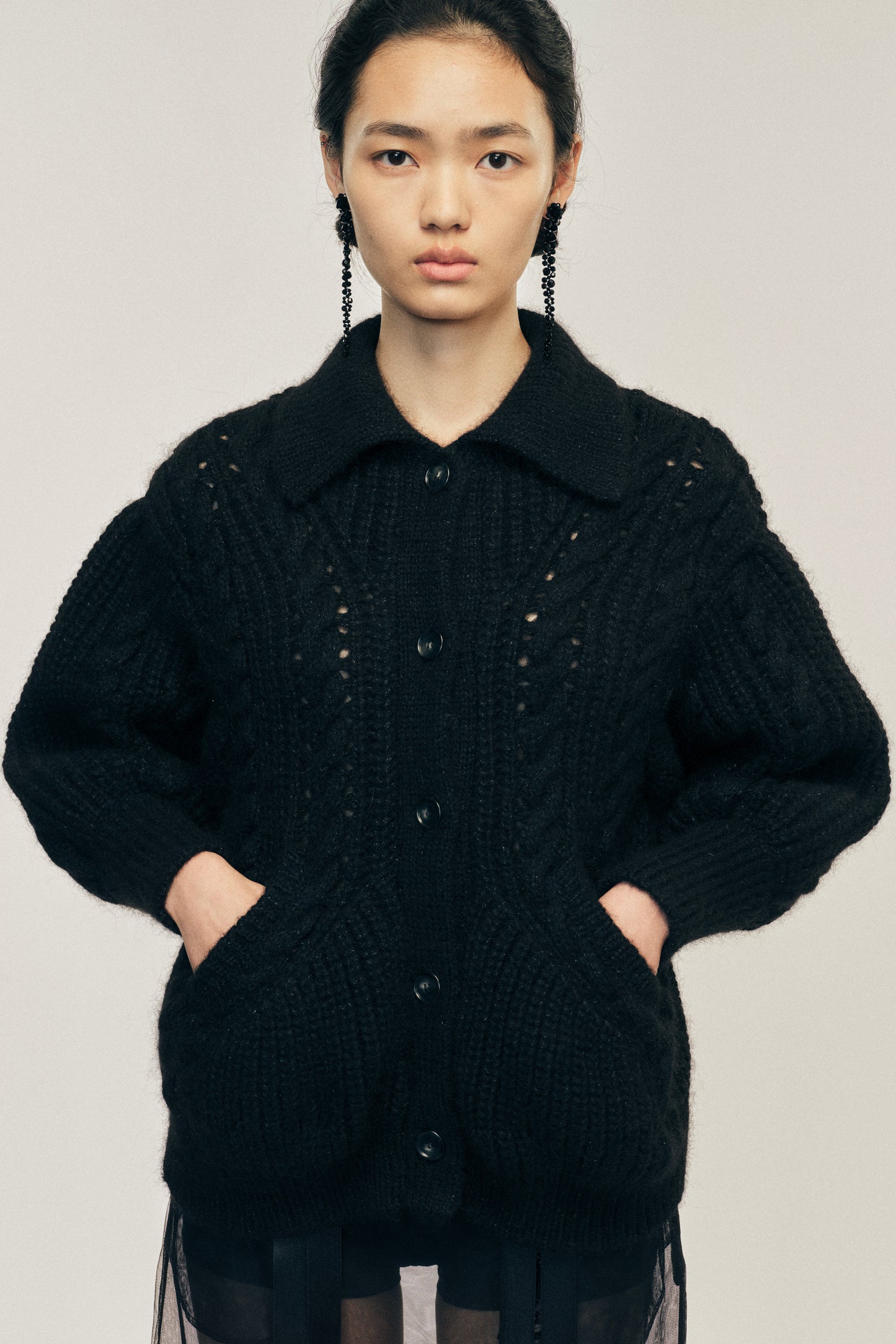 Sculpted Chunky Knit Cardigan