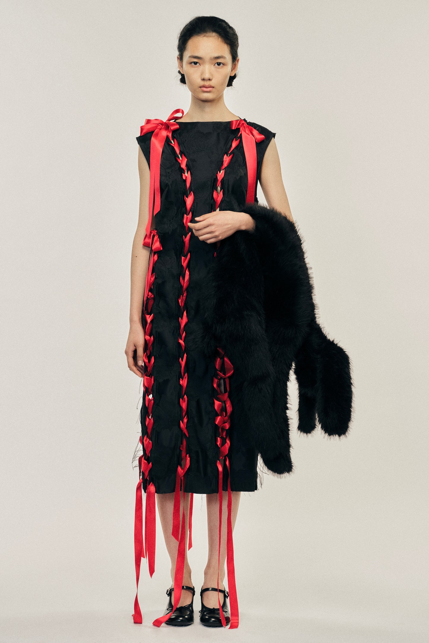 Unraveling Ribbon Brocade Dress