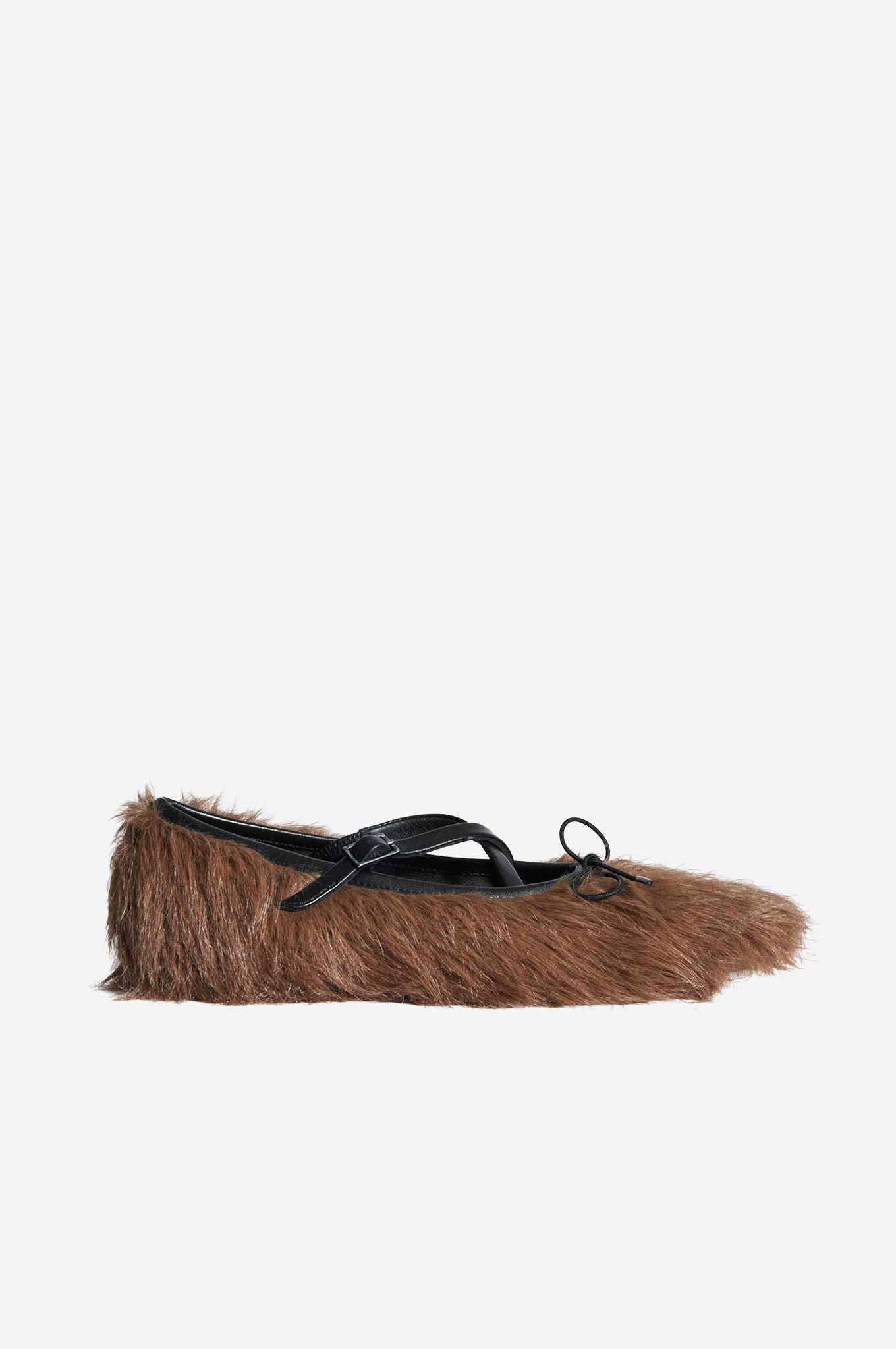 Simone Rocha Faux Fur Criss Cross Ballerina