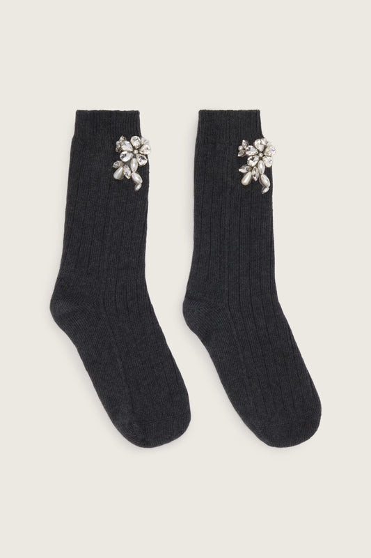 Embellished Rose Ankle Socks