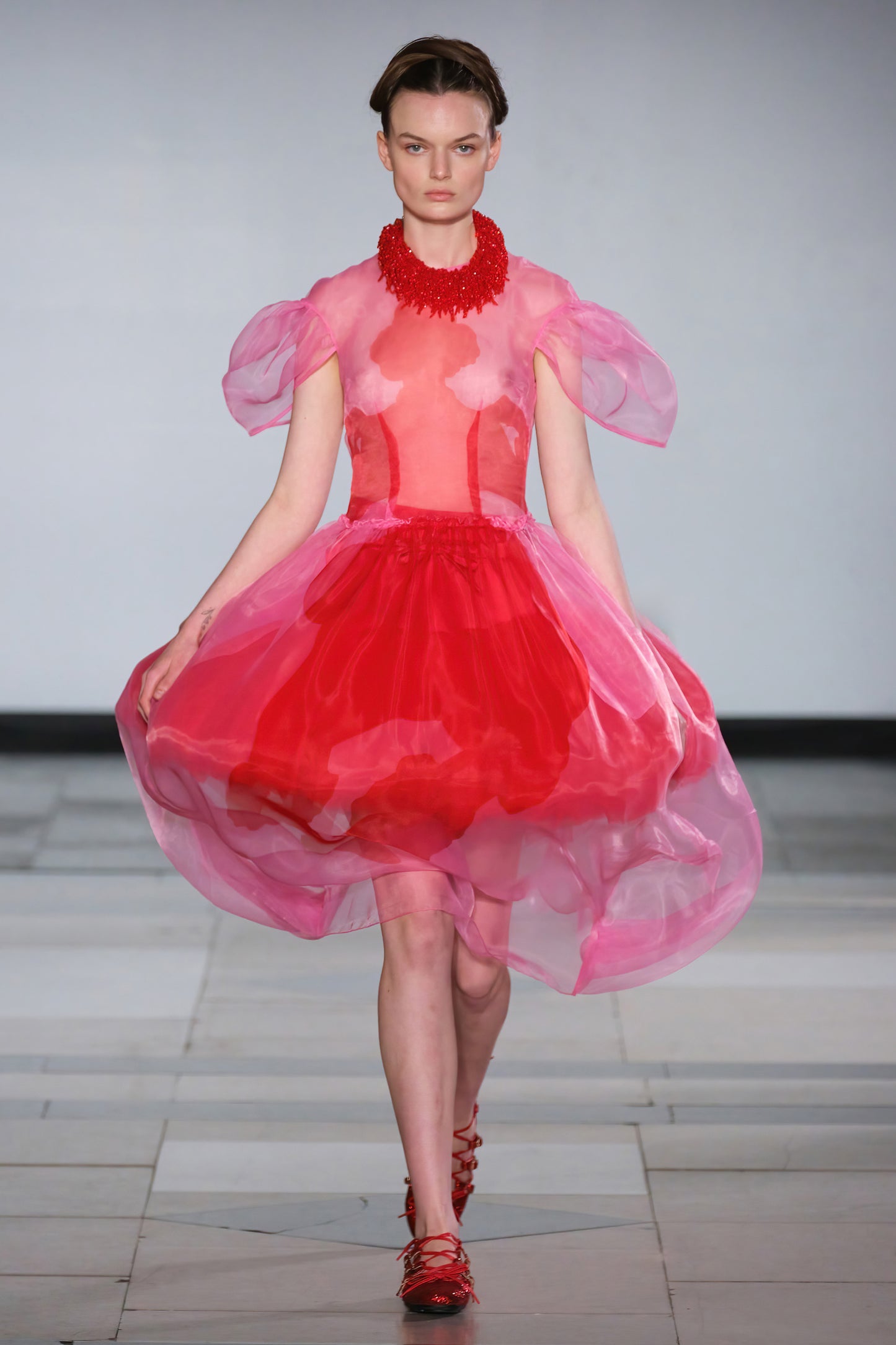 Petal Sleeve Dancing Organza Dress