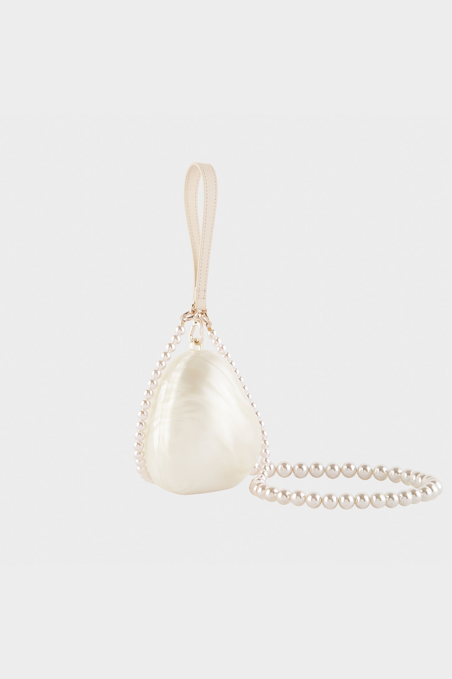 Micro Heart Bag with Pearl Strap