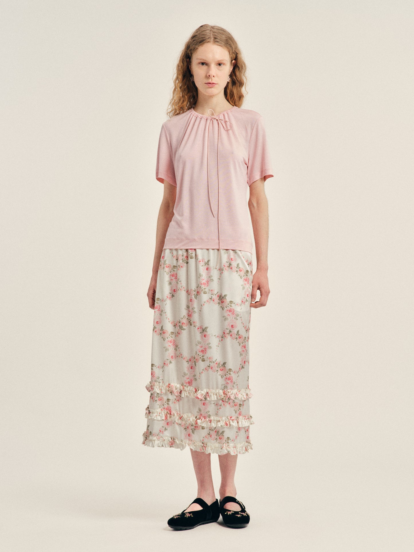 Ruffle Frill Hem Easy Skirt