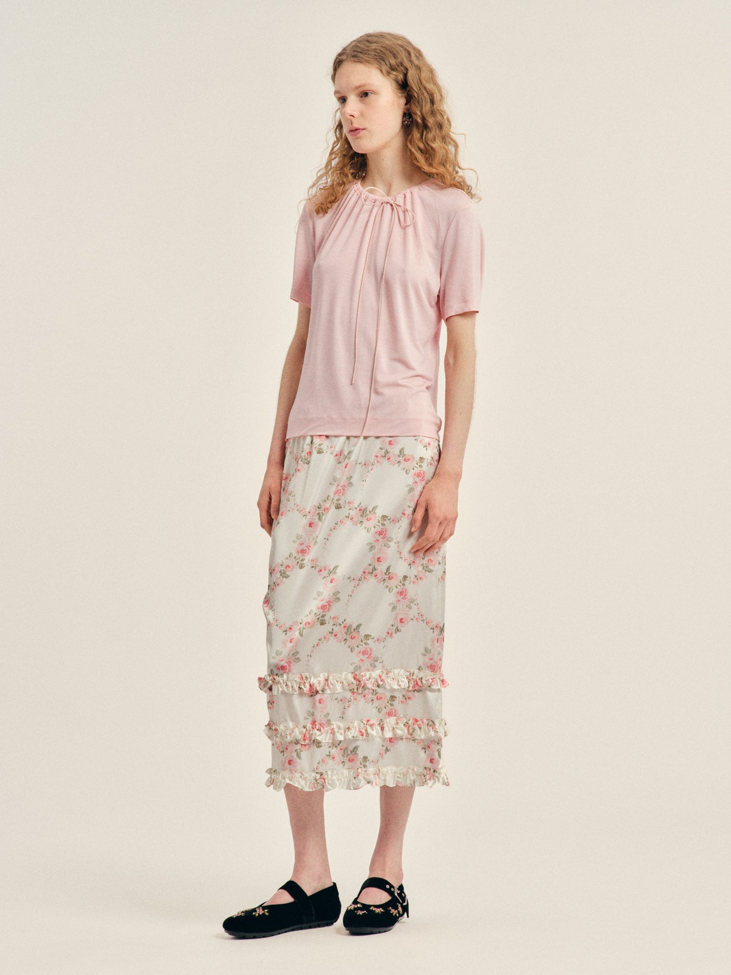 Ruffle Frill Hem Easy Skirt