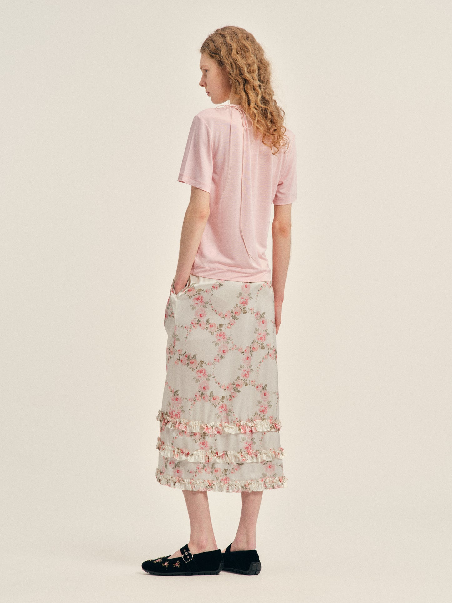 Ruffle Frill Hem Easy Skirt