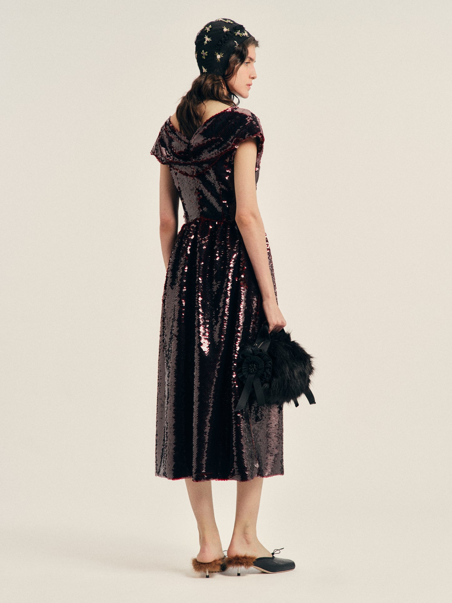 Gathered Sleeve Flare Dress