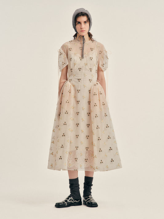 Puff Sleeve Cord Hip Dress