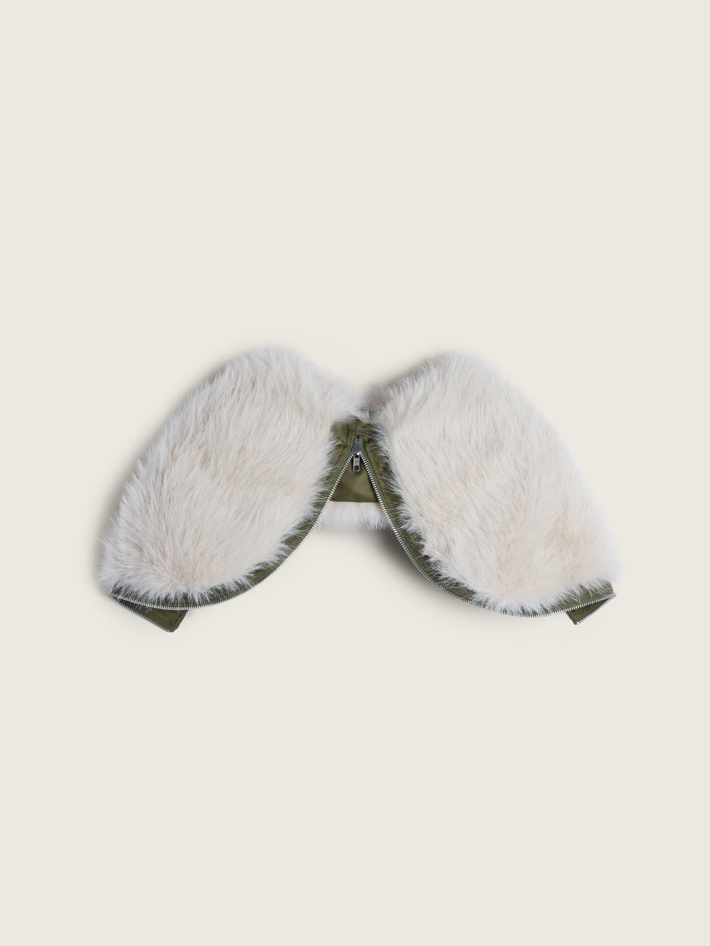 Split Faux Fur Zip Hood