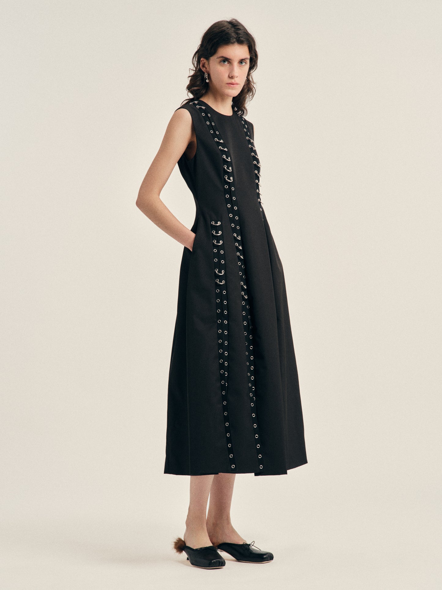 Grommet Ring Sculpt Ripple Dress