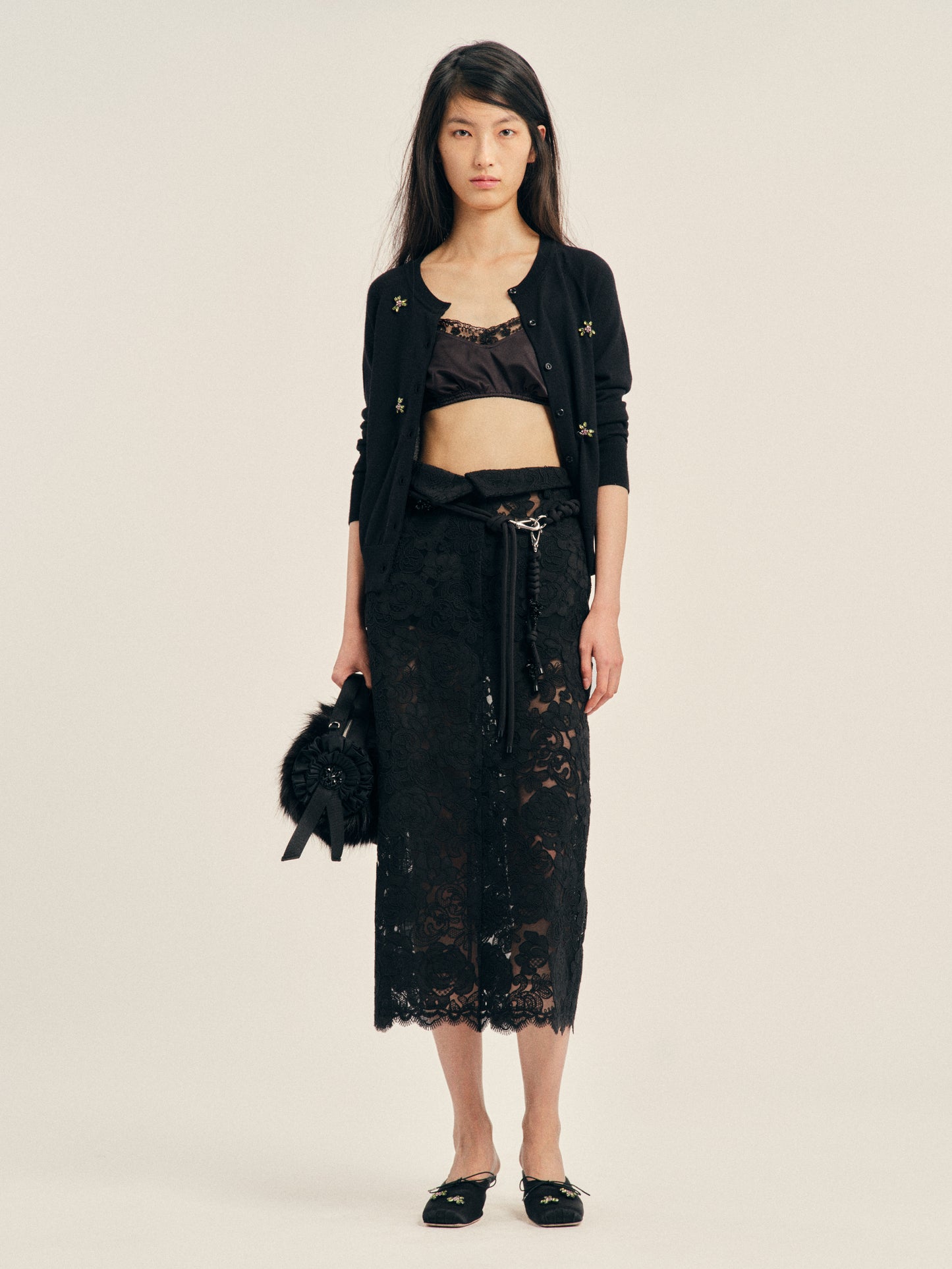 Peeling Waist Column Skirt
