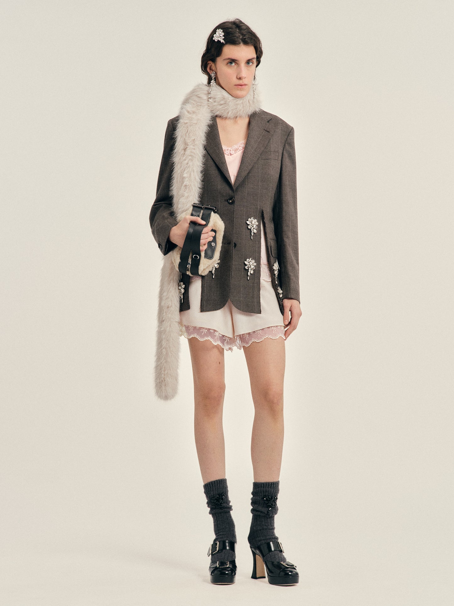 Embellished Hem Slice Jacket
